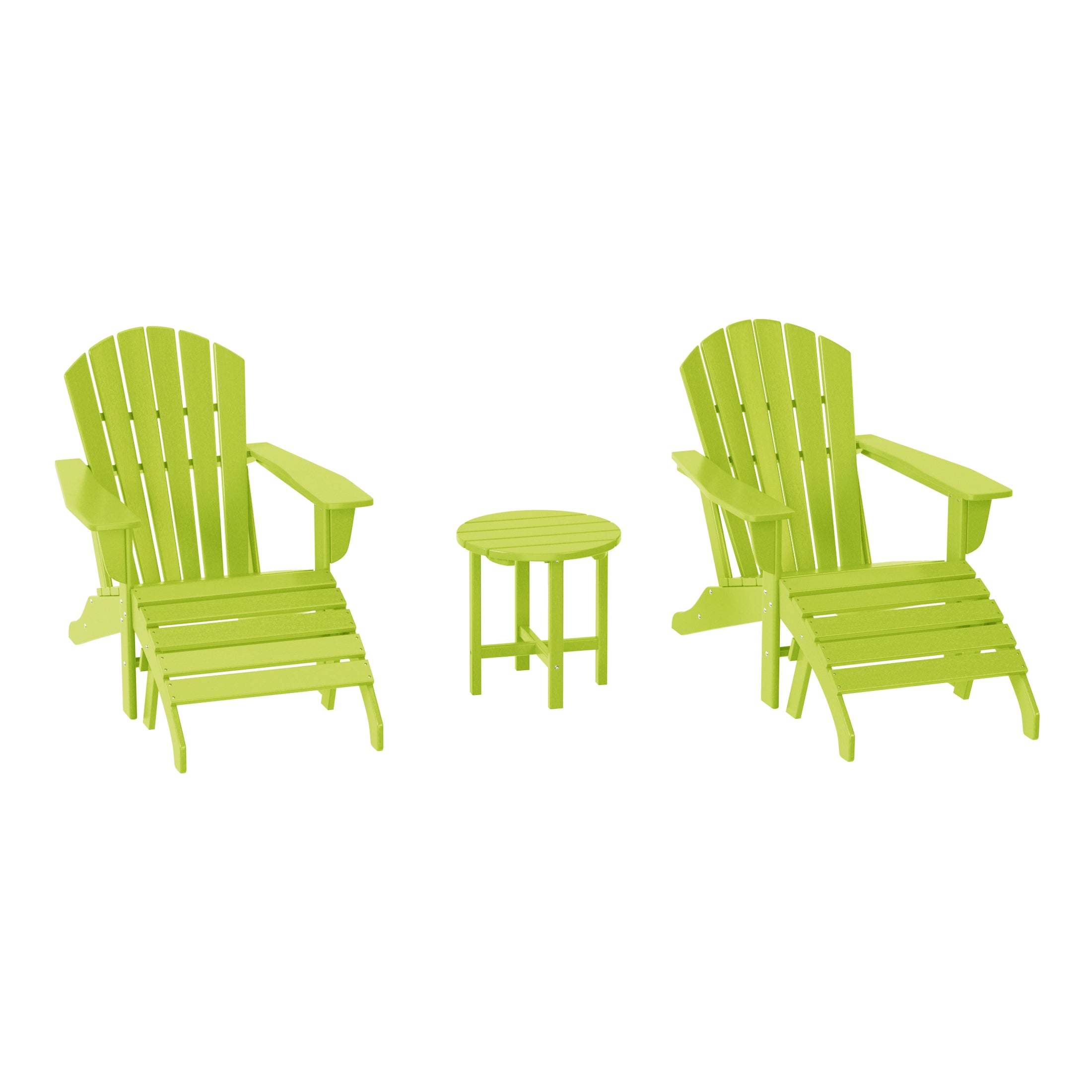 Portside Outdoor Adirondack Chair With Ottoman And Side Table 5-Piece Set