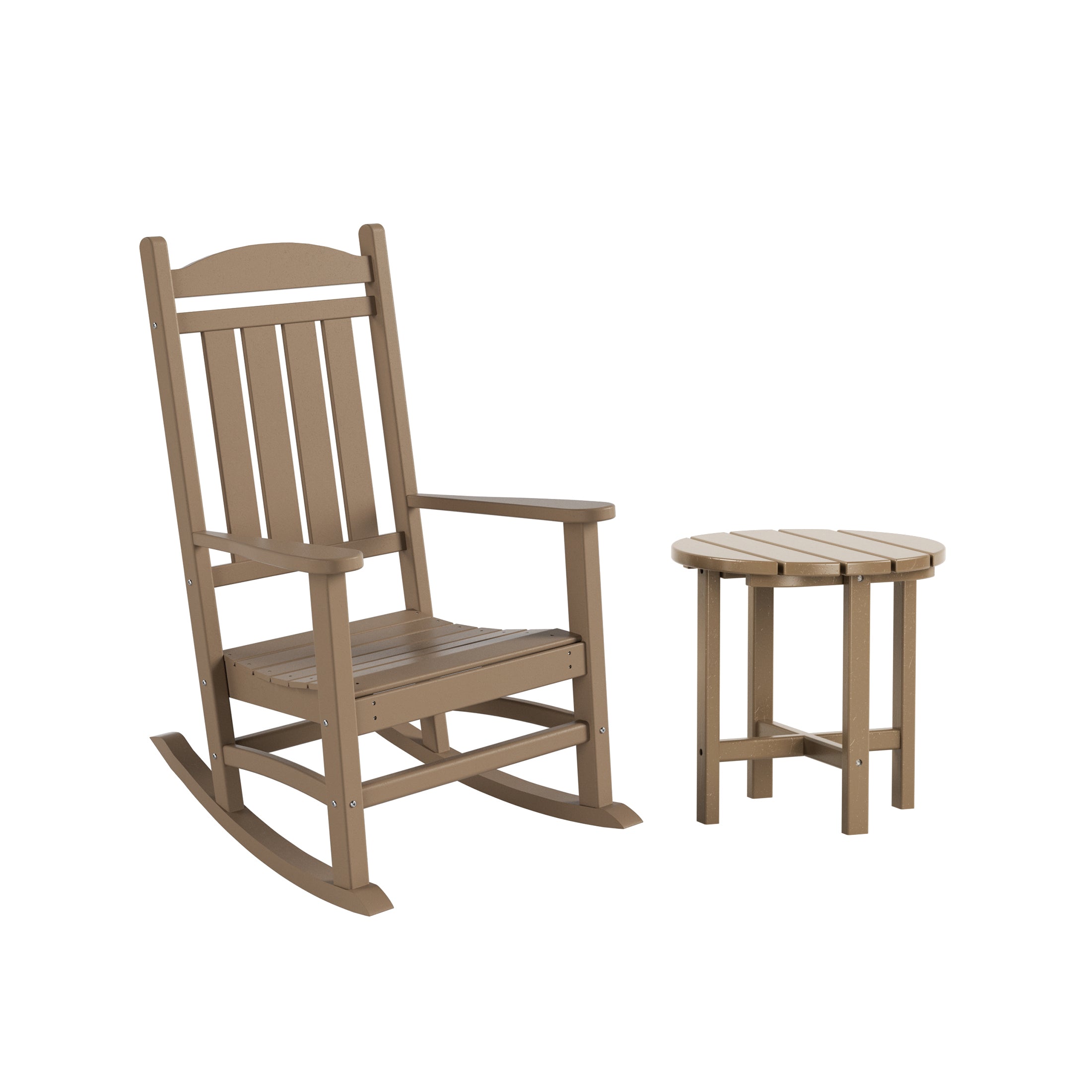 Paradise Outdoor Patio Porch Rocking Chair with Side Table Set