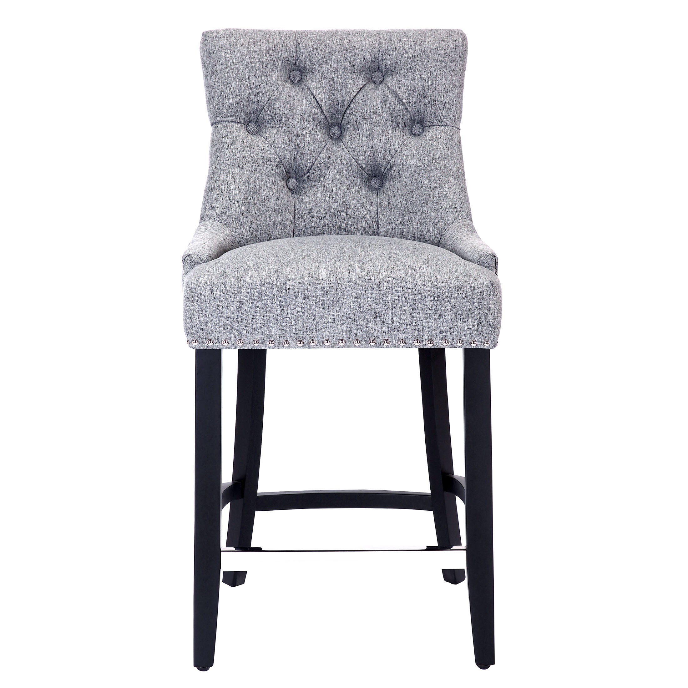 Bellmount 24" Upholstered Wood Counter Stool with Tufted Back