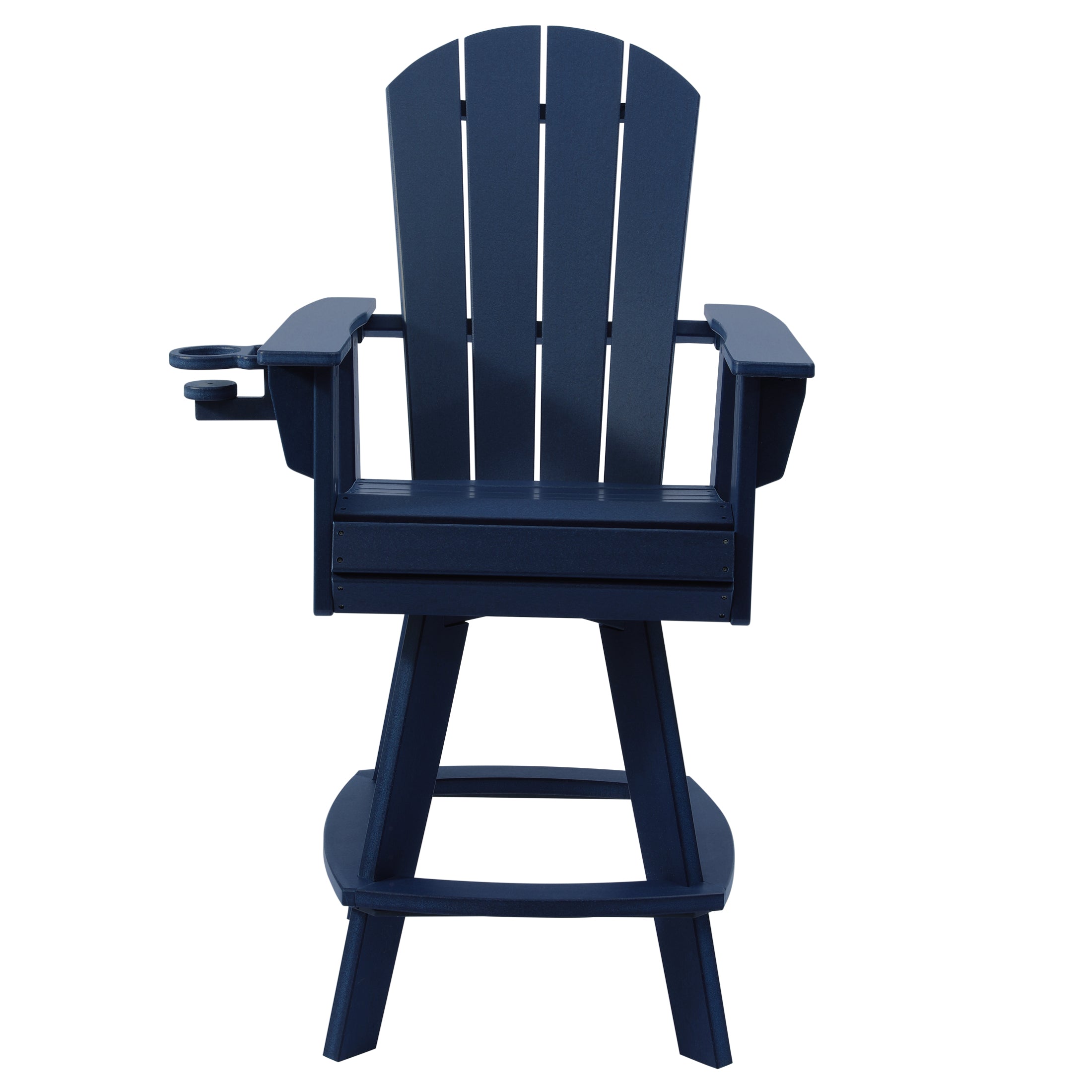 Paradise Outdoor HDPE Swivel Adirondack Bar Height Chair With Cup Holder