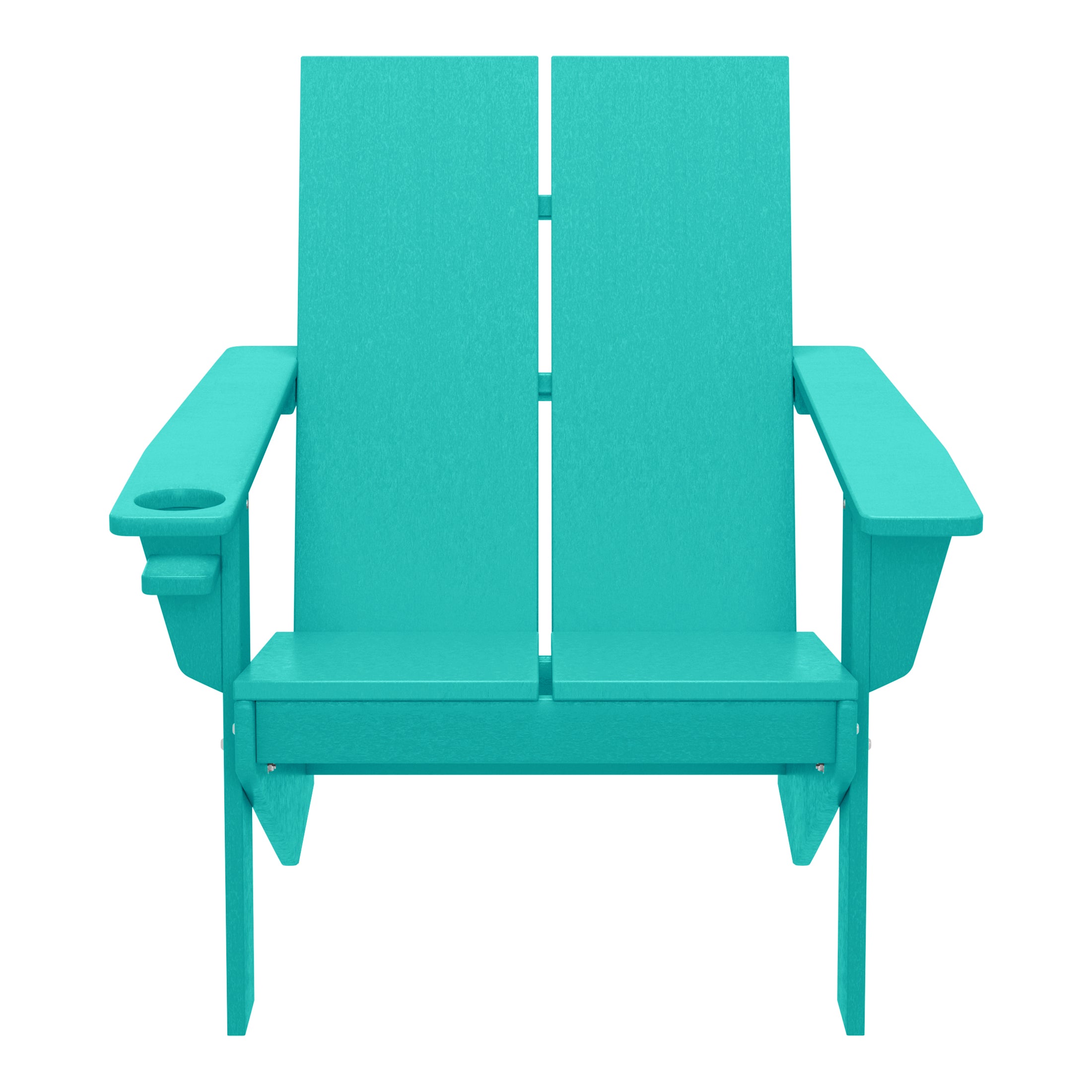 Seaview Outdoor HDPE Modern Adirondack Chair with Cup Holder
