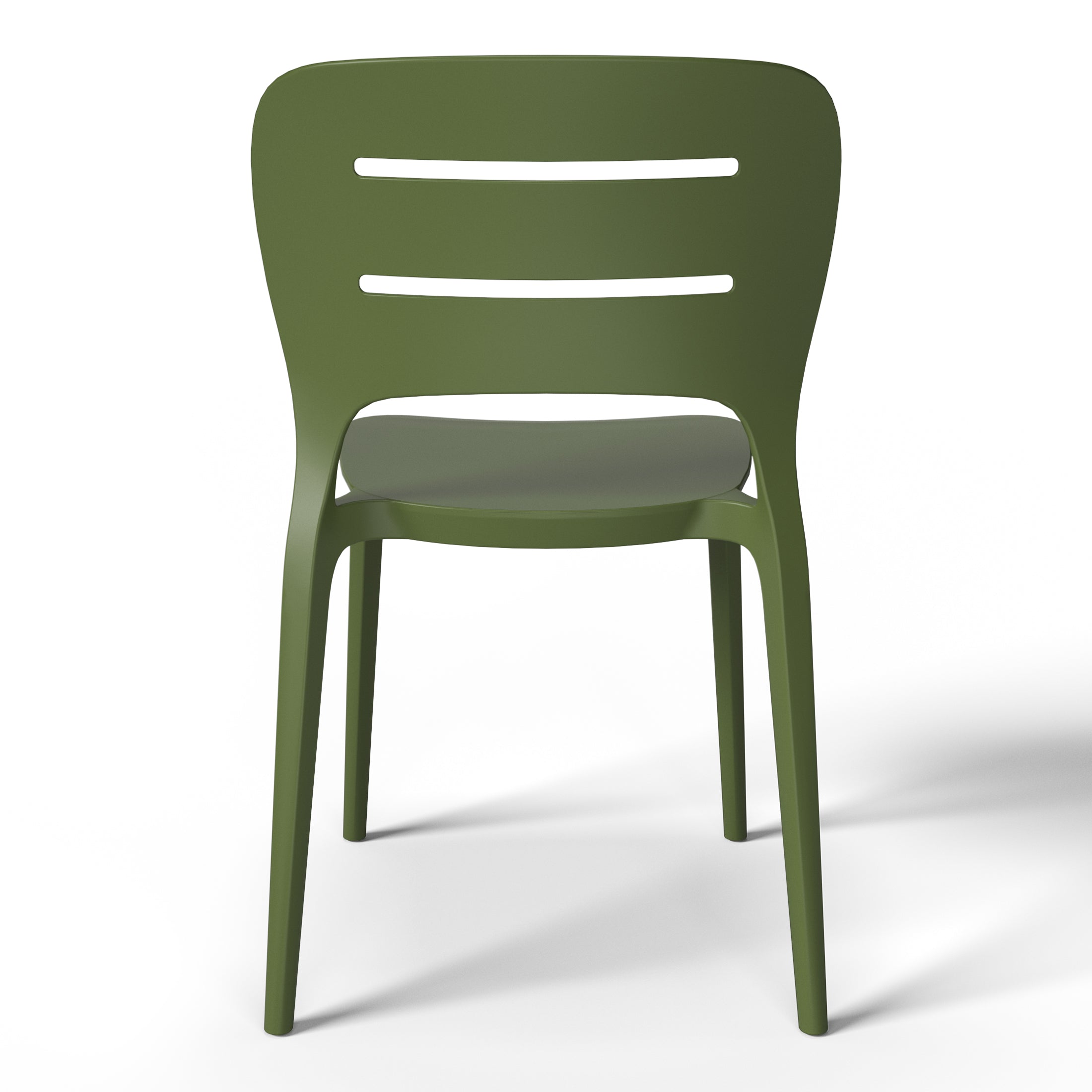 Sunshine Outdoor Modern Stackable Plastic Patio Dining Side Chairs (Set of 4)