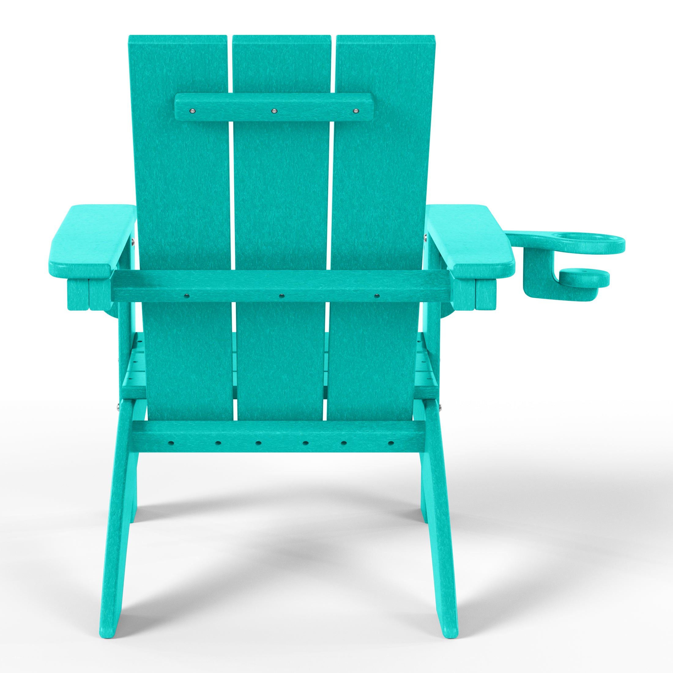 Palms Kids Outdoor HDPE Plastic Modern Adirondack Patio Chairs with Cup Holders (Set of 2)