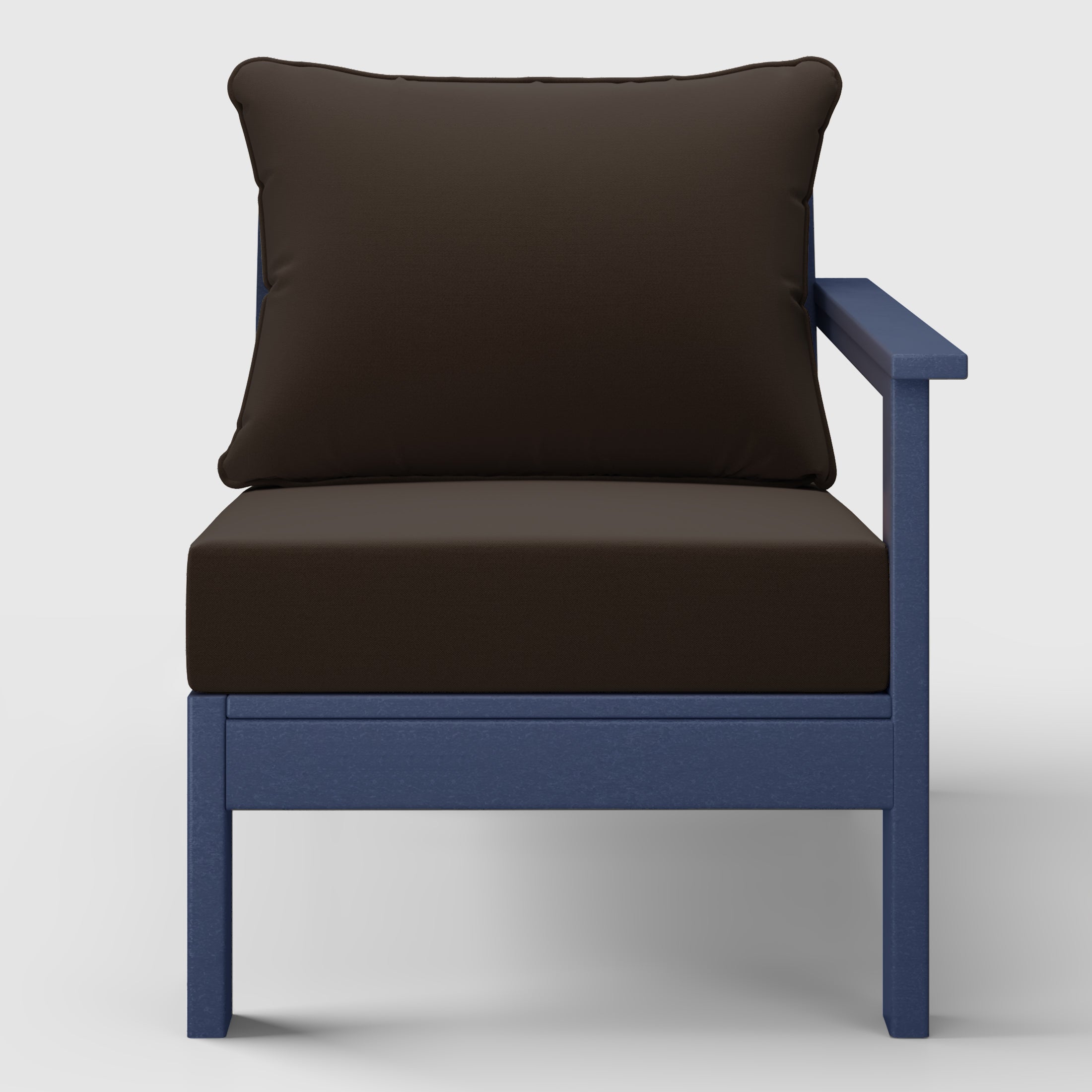 Portsmouth Outdoor Patio HDPE Right Arm Sectional Corner Club Chair with Patio Cushions