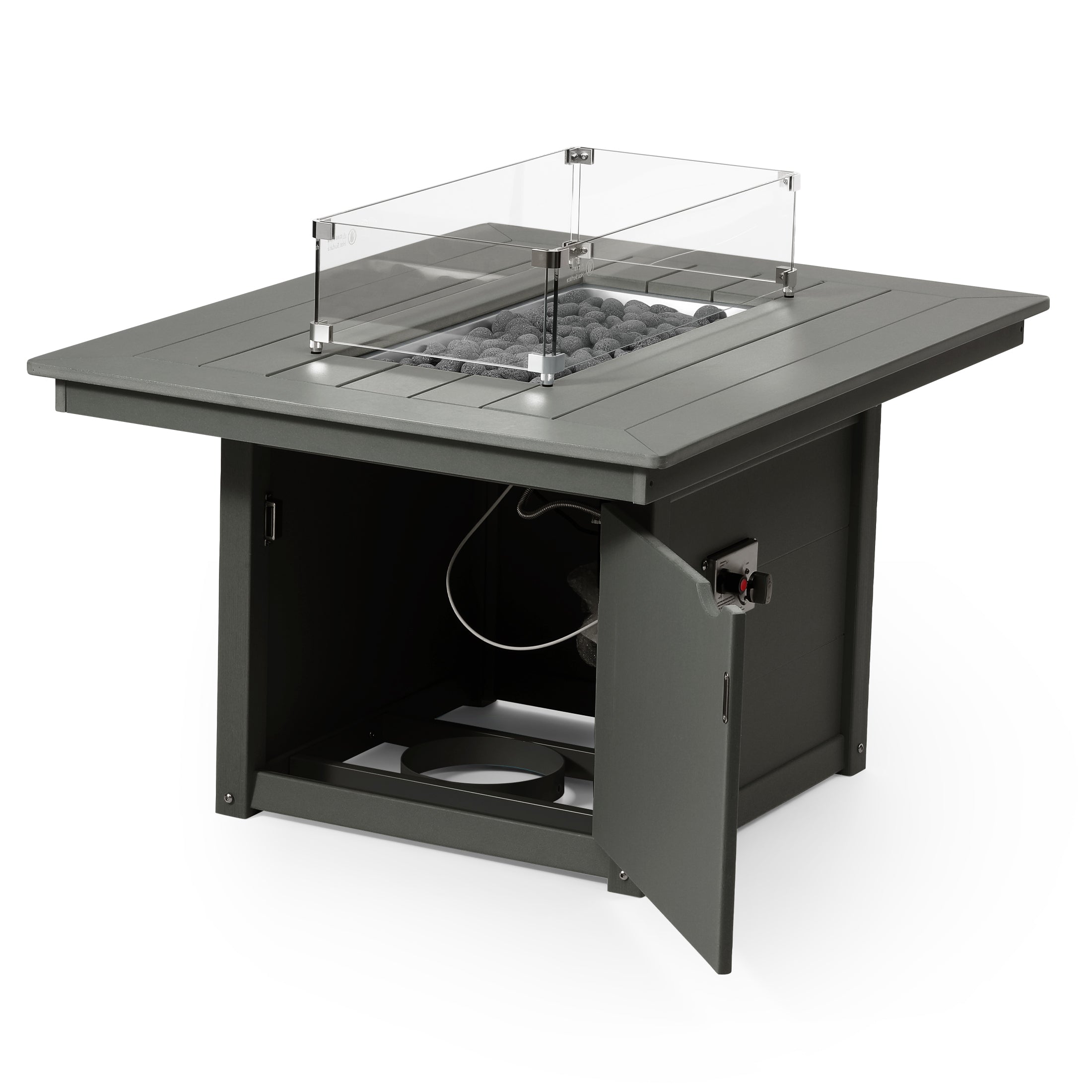 Sol 46" Modern Outdoor 55,000 BTU Patio Gas Propane Rectangle Deck Fire Pit Table