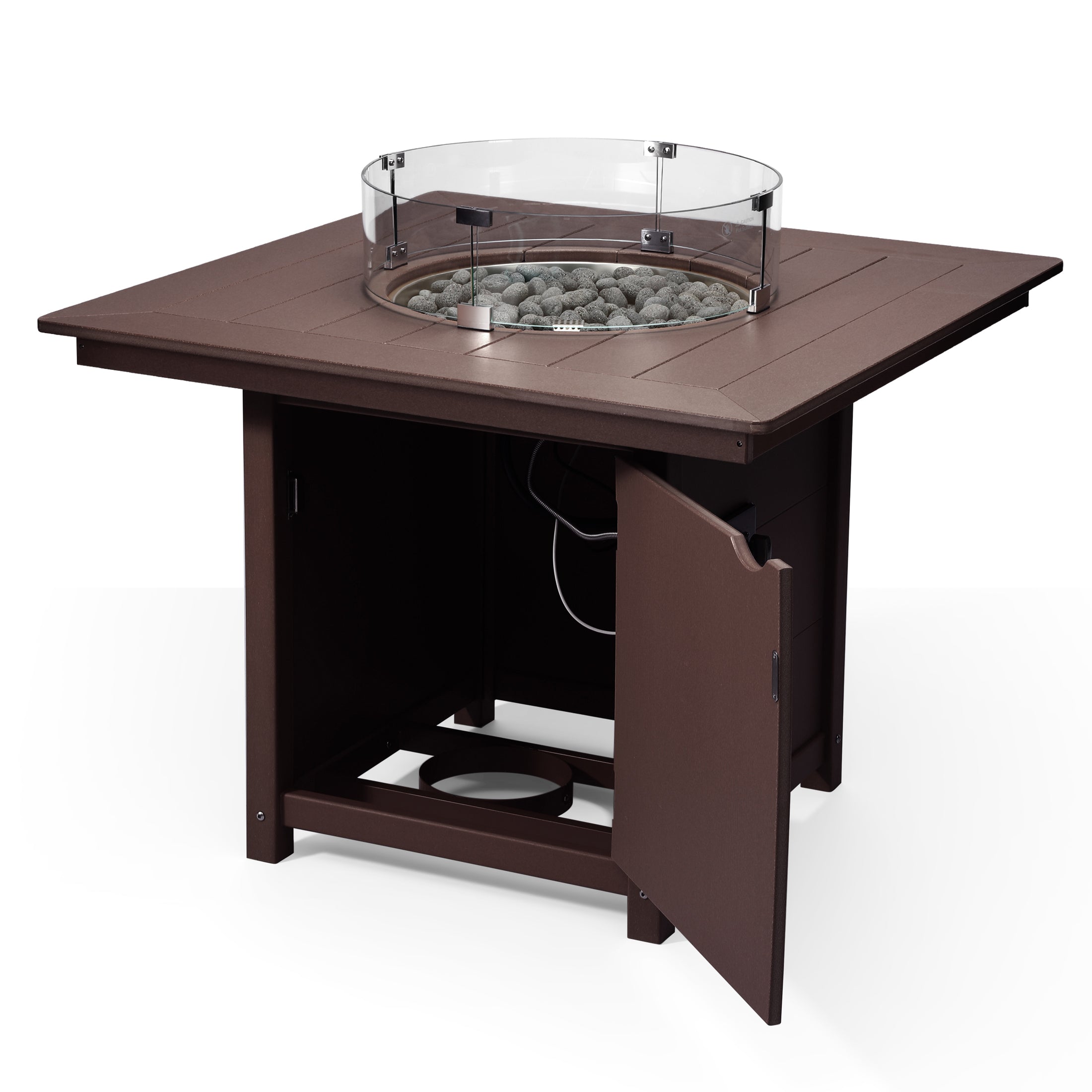 Sol Modern Outdoor Patio Propane 42" Square Fire Pit Table