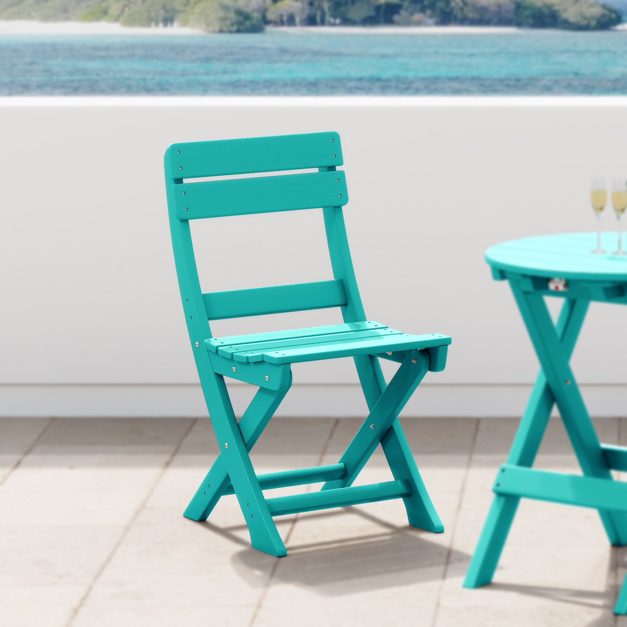 Paradise HDPE Outdoor Patio Modern Folding Dining Chair