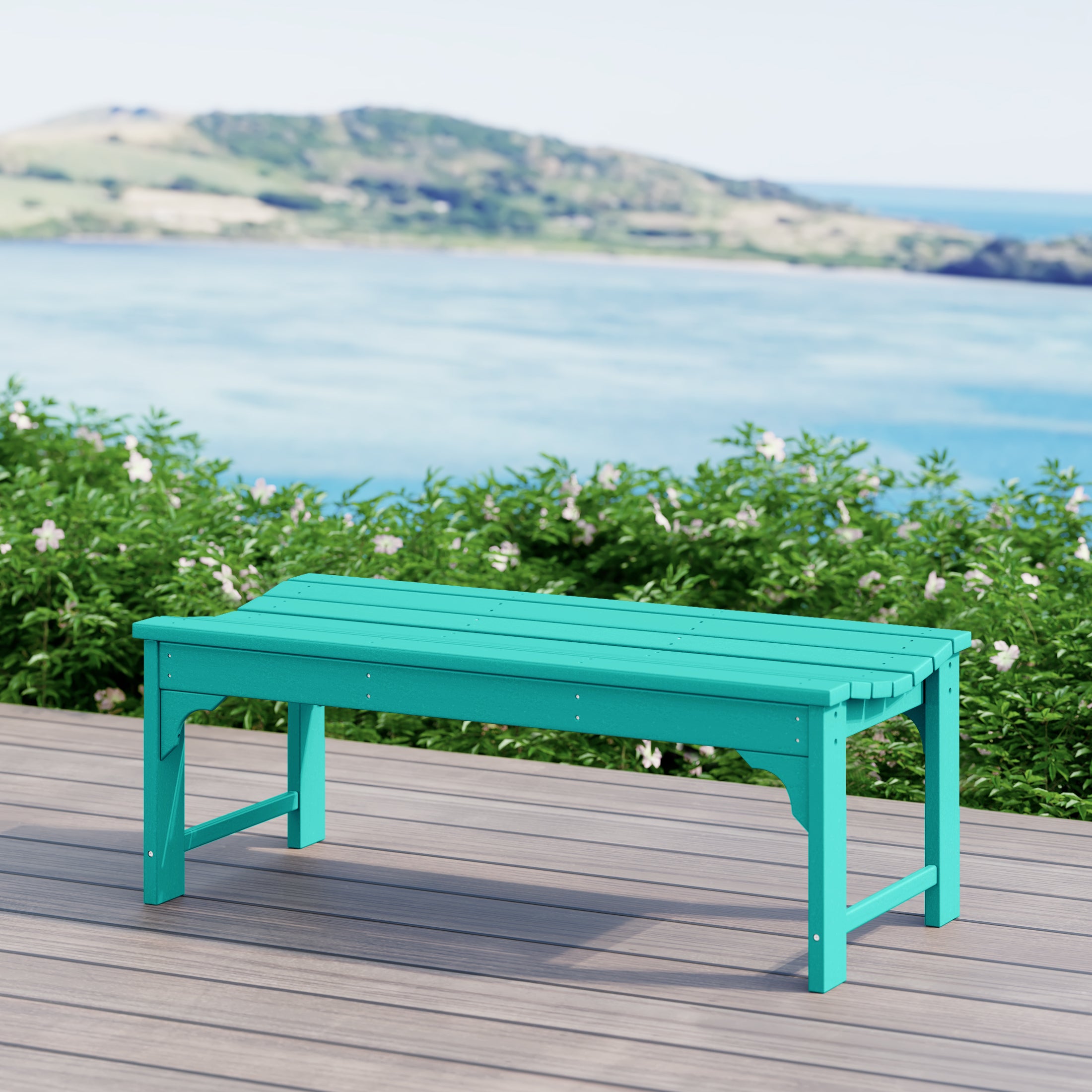 Paradise Westintrends 48" length backless Poly Westin Trendsod Outdoor / Garden bench