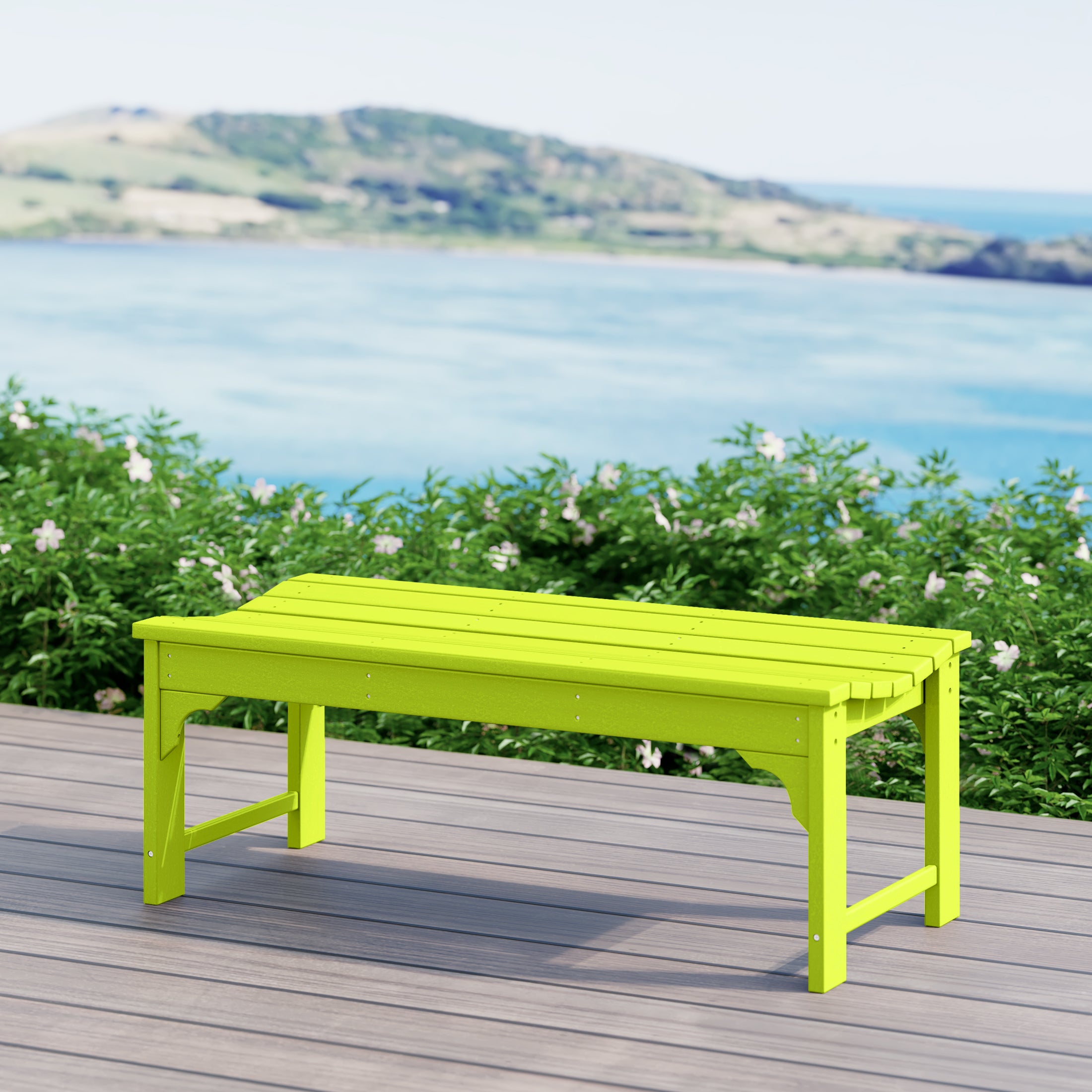 Paradise Westintrends 48" length backless Poly Westin Trendsod Outdoor / Garden bench