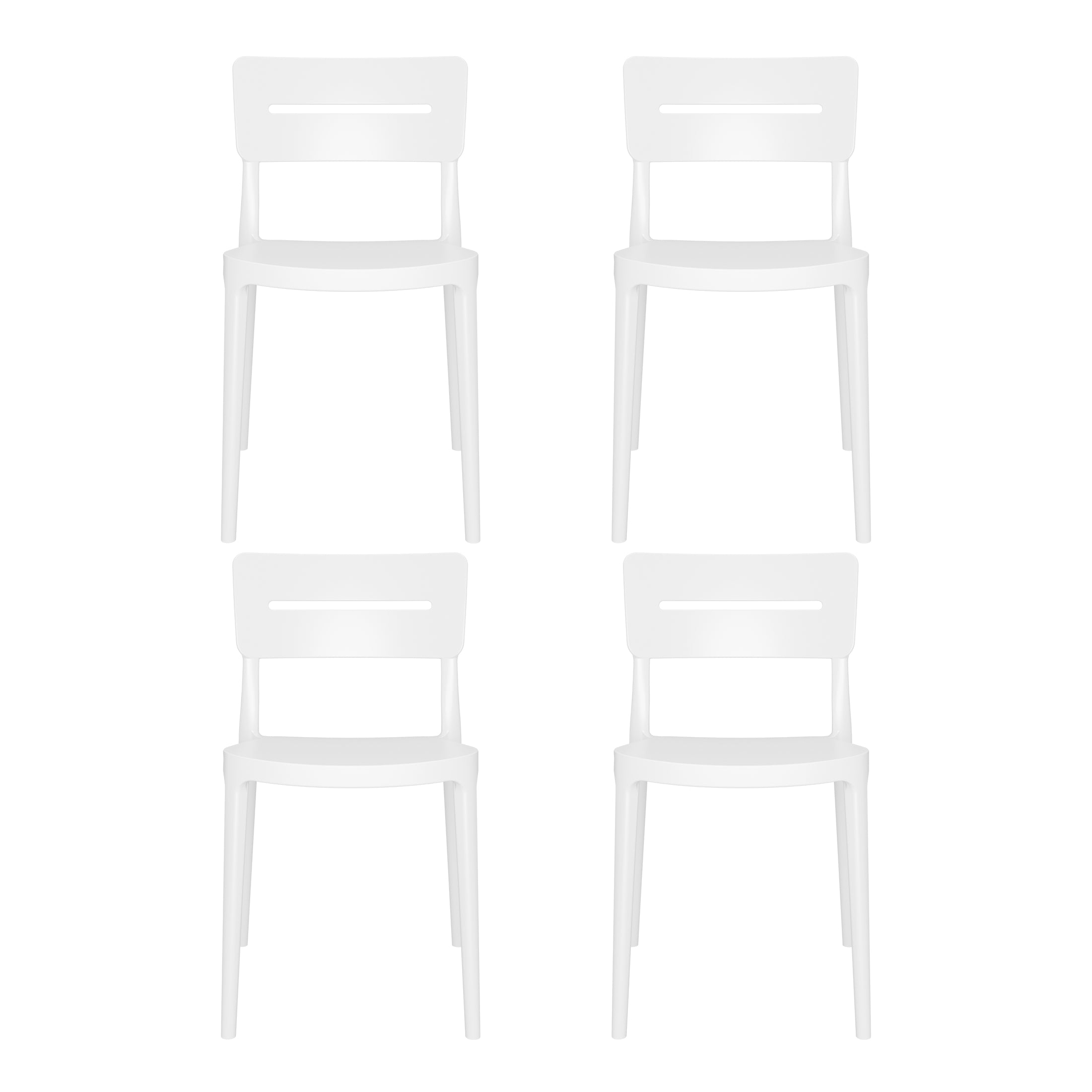 Sunshine Outdoor Modern Stackable Plastic Patio Dining Chairs (Set of 4)