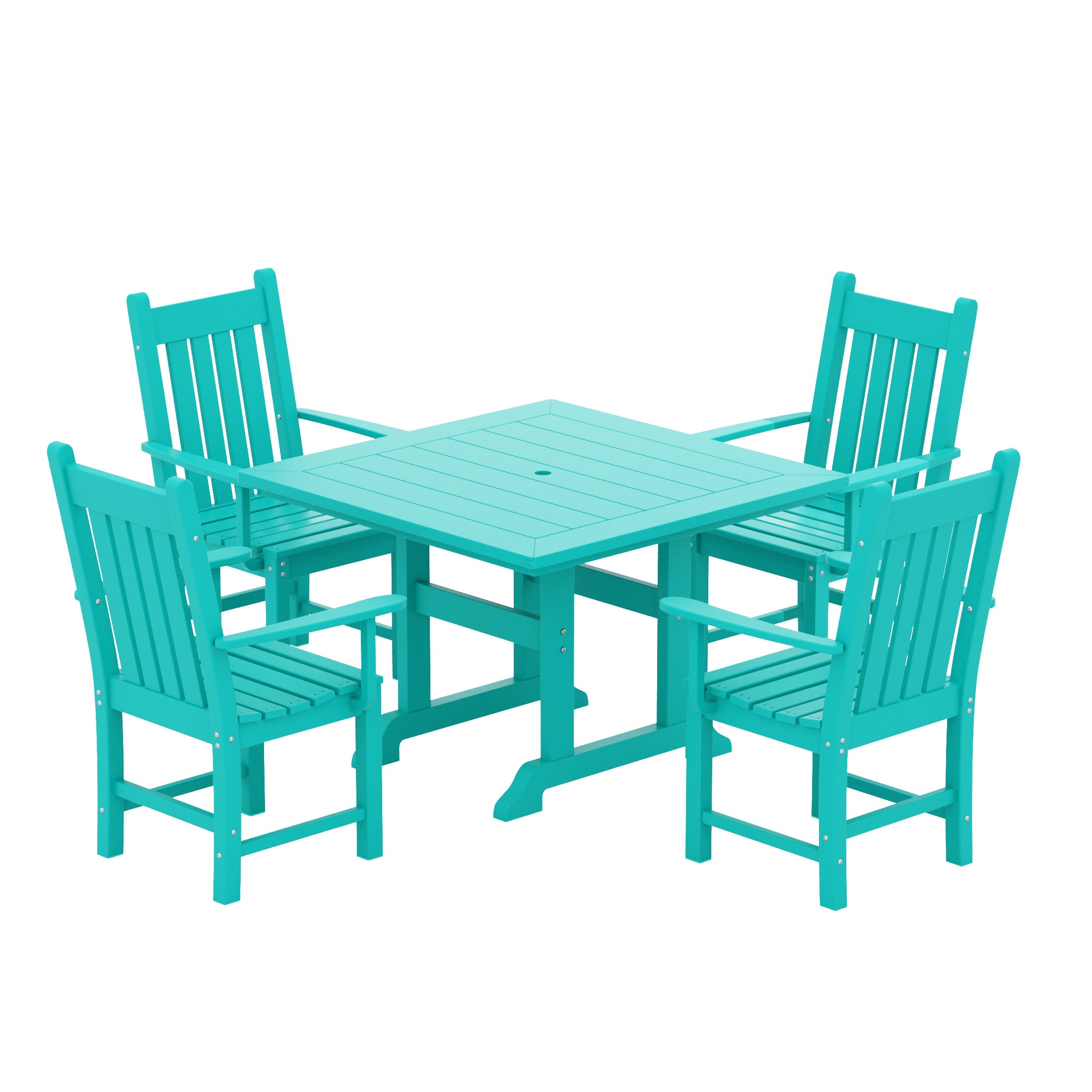 Paradise 5 Piece Outdoor Patio Dining Set Outdoor Square Table and Armchair Set