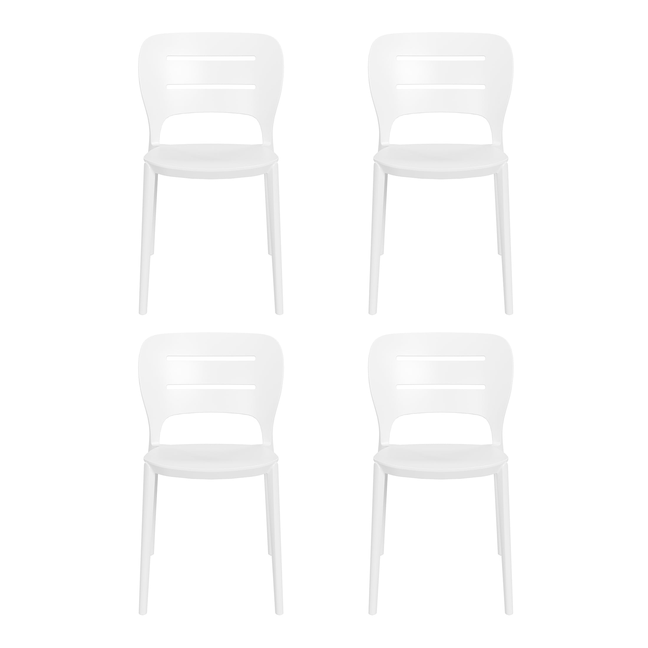Sunshine Outdoor Modern Stackable Plastic Patio Dining Side Chairs (Set of 4)