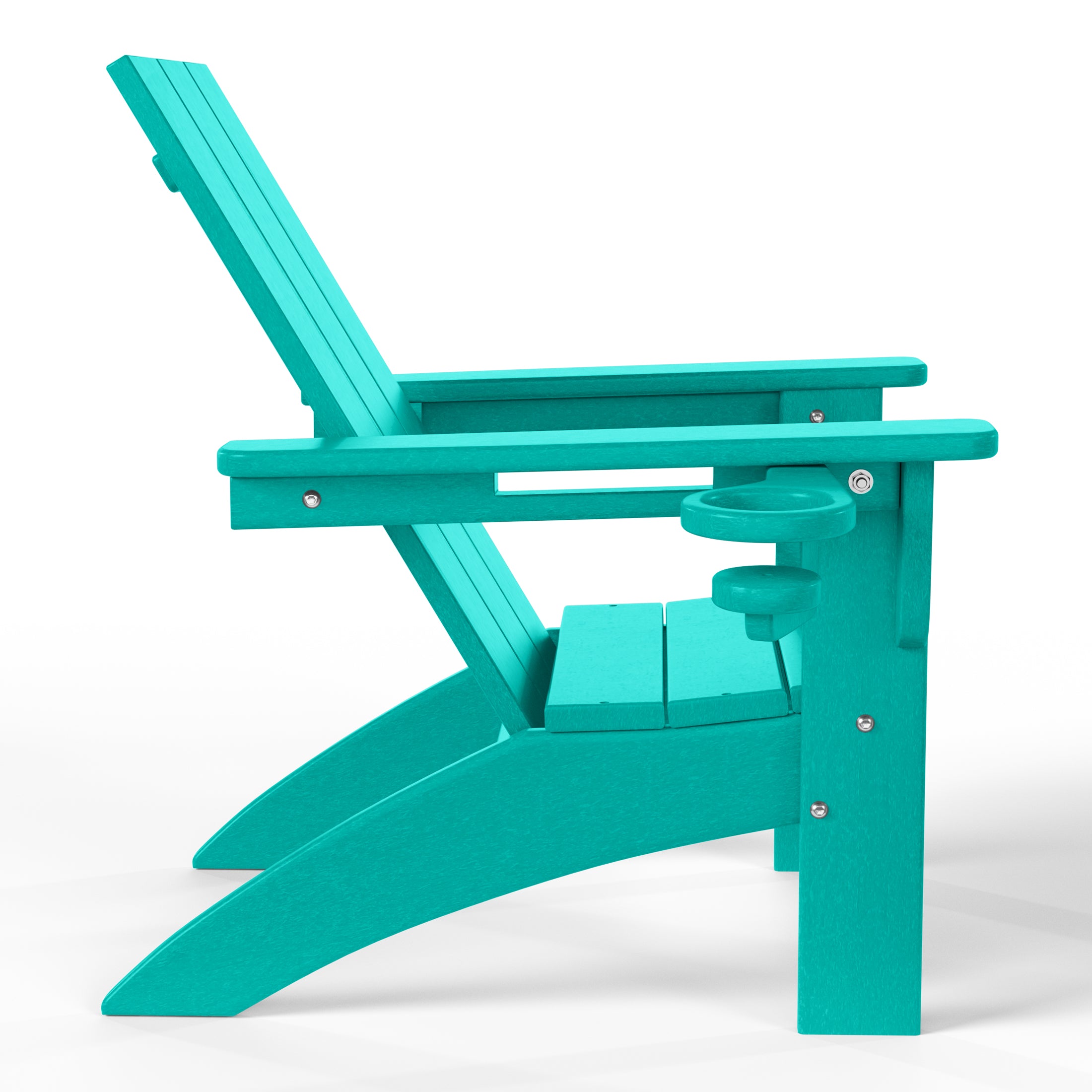 Palms Kids Outdoor HDPE Plastic Modern Adirondack Patio Chairs with Cup Holders (Set of 2)