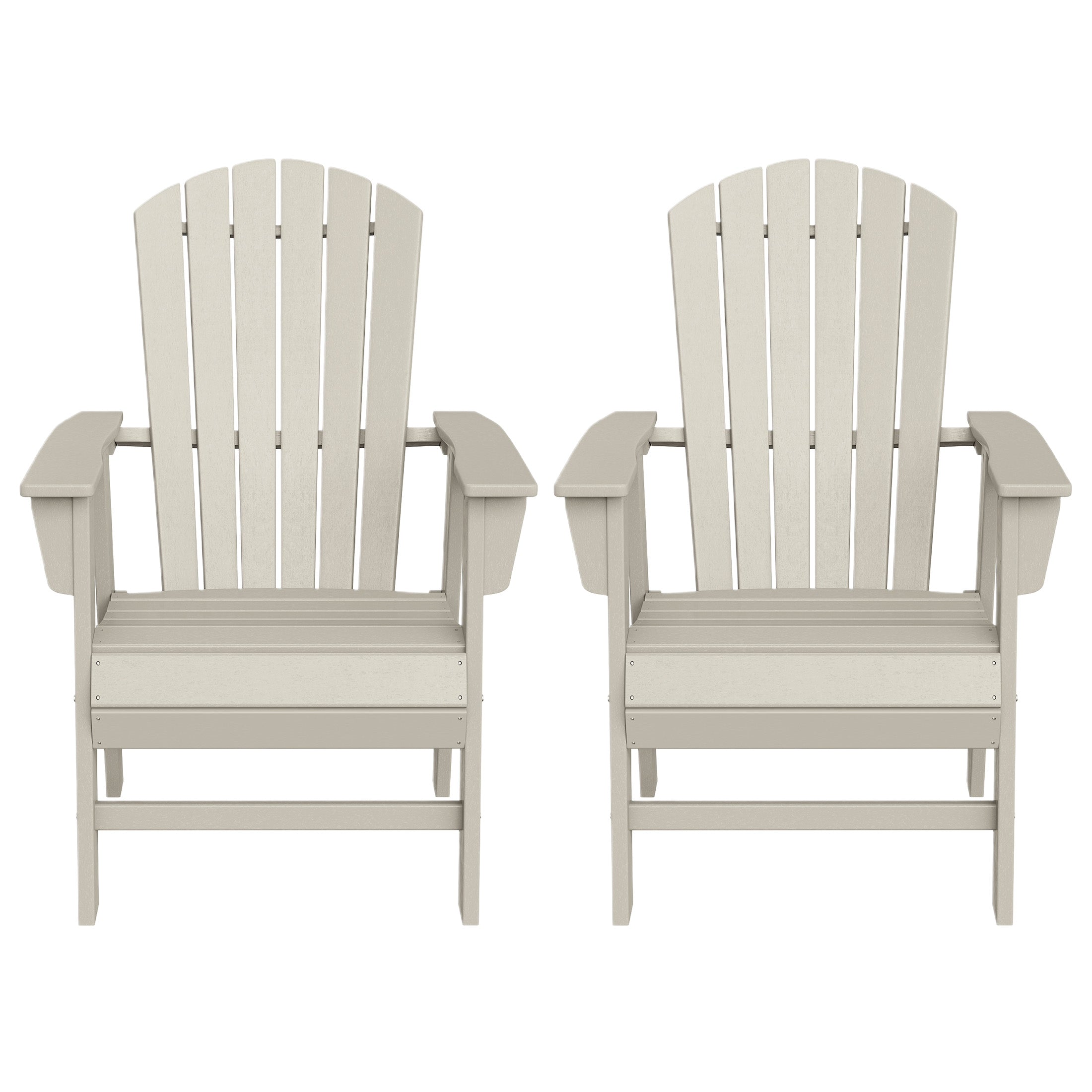 Portside Outdoor Modern HDPE Adirondack Patio Dining Chairs (Set of 2)