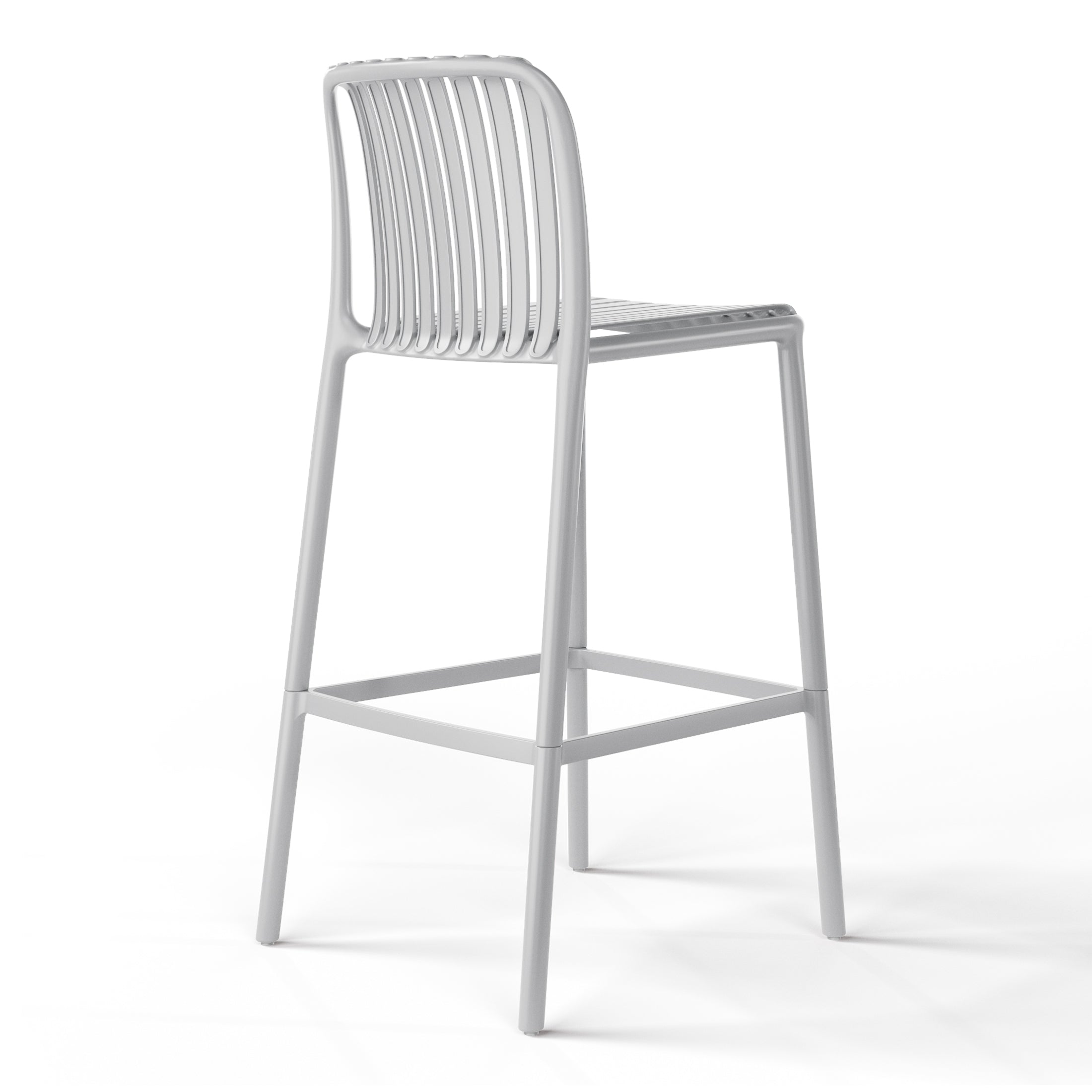 Sunshine 29.5" Outdoor Modern Polypropylene Plastic Patio Bar Height Stools (Set of 2)