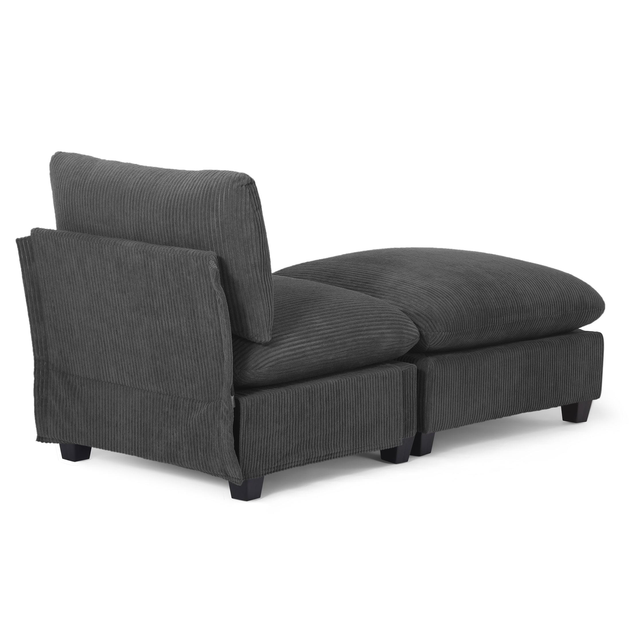 Ava 68.5" Corduroy Upholstered Indoor Chaise Lounge Chair