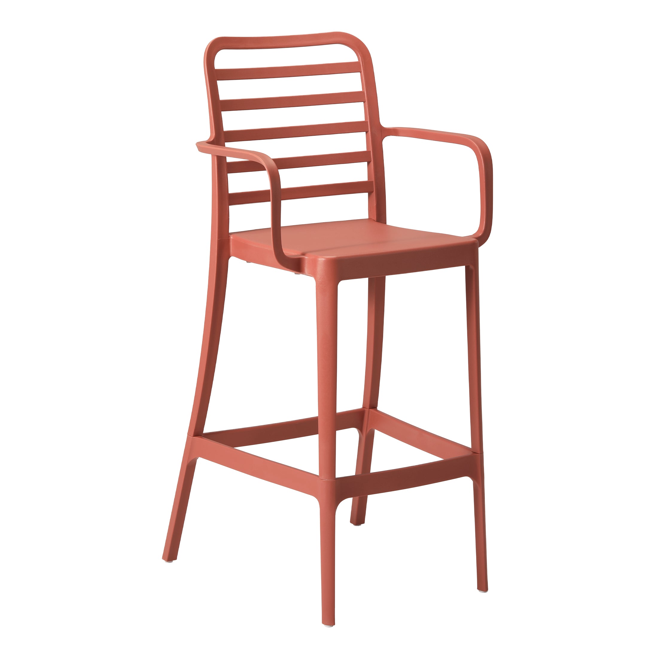 Sunshine 29.5" Outdoor Polypropylene Plastic Patio Bar Height Stools (Set of 2)