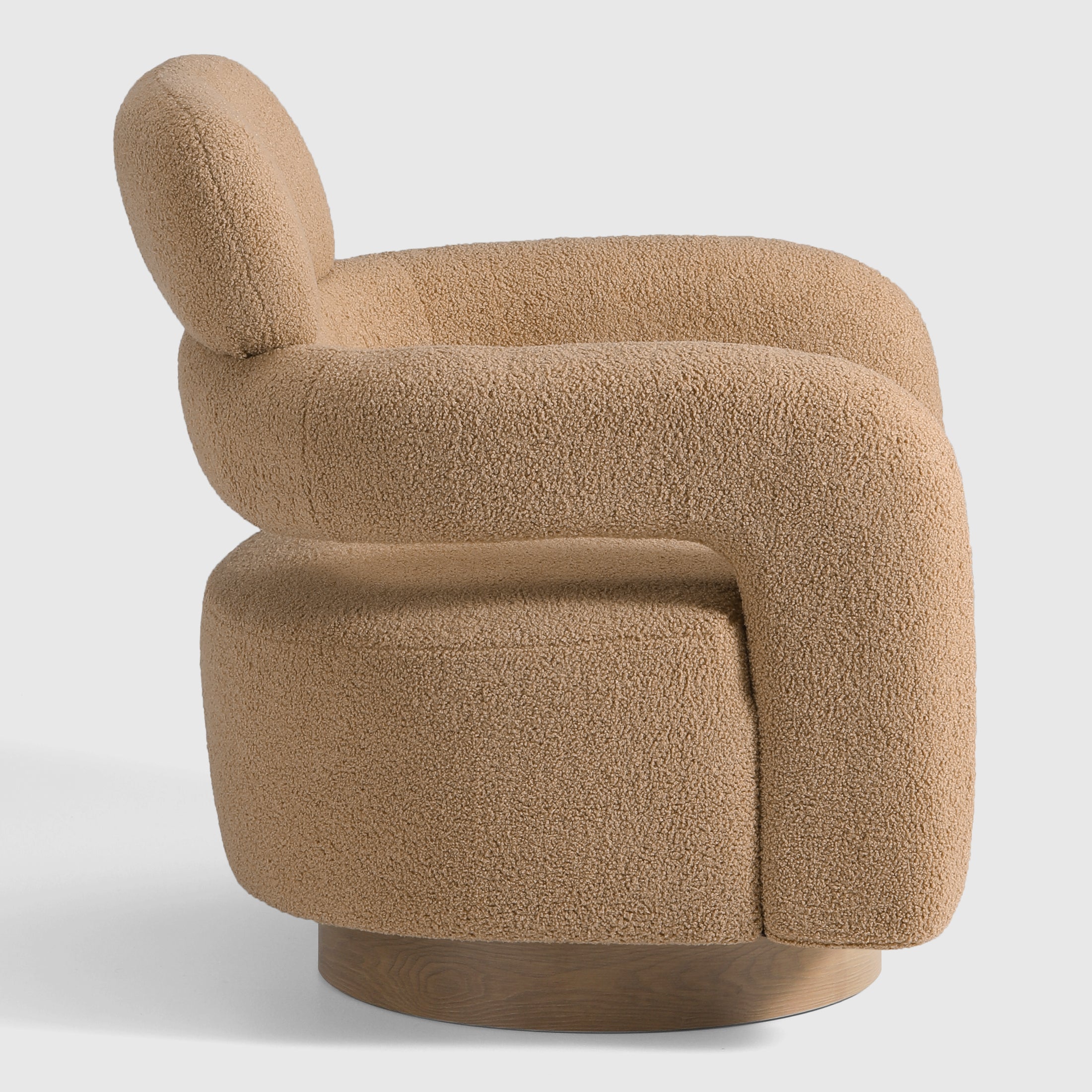 Celine Mid-Century Modern Sherpa Swivel Barrel Accent Chair