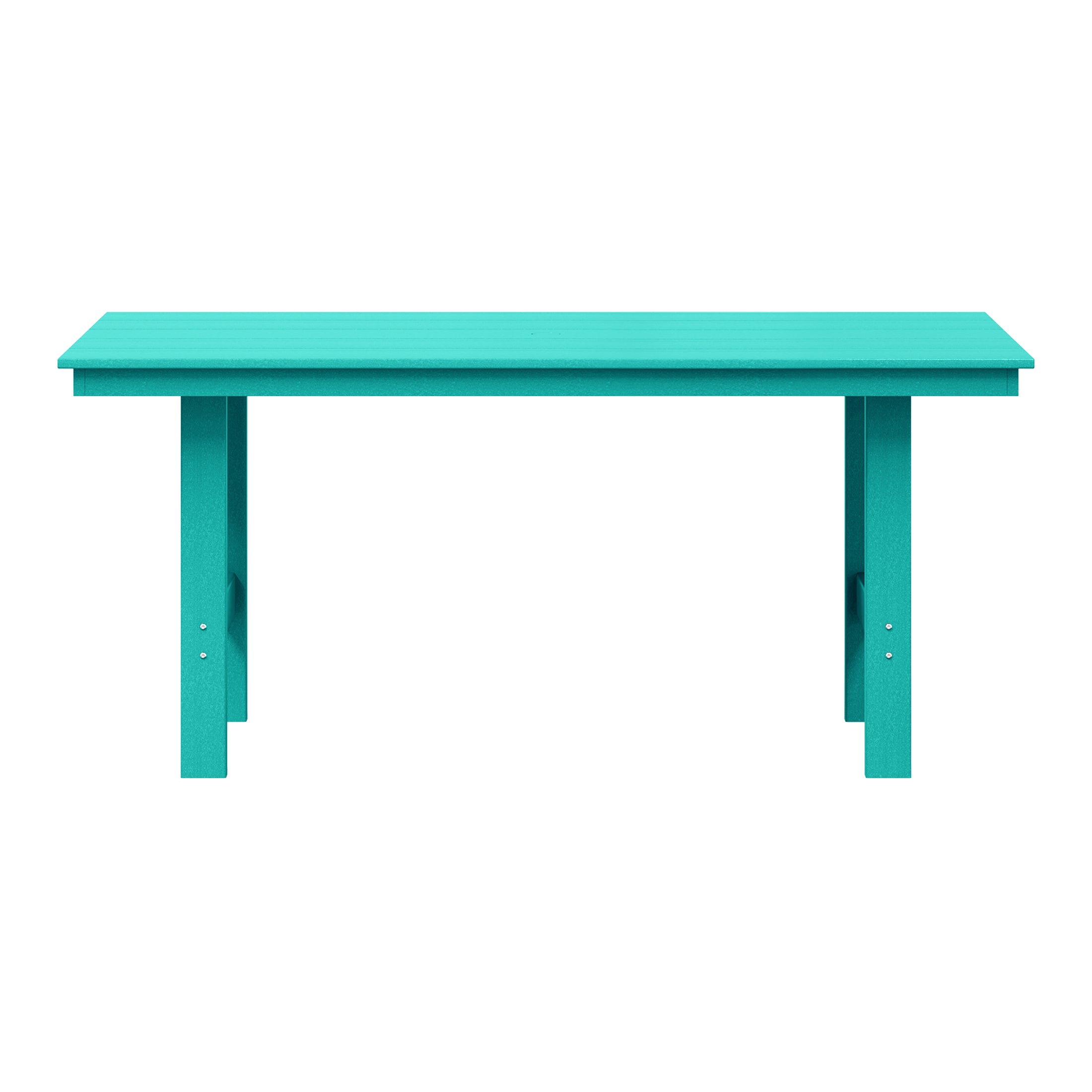 Palms Outdoor Modern HDPE 66" Wide Rectangle Patio Dining Table for 6