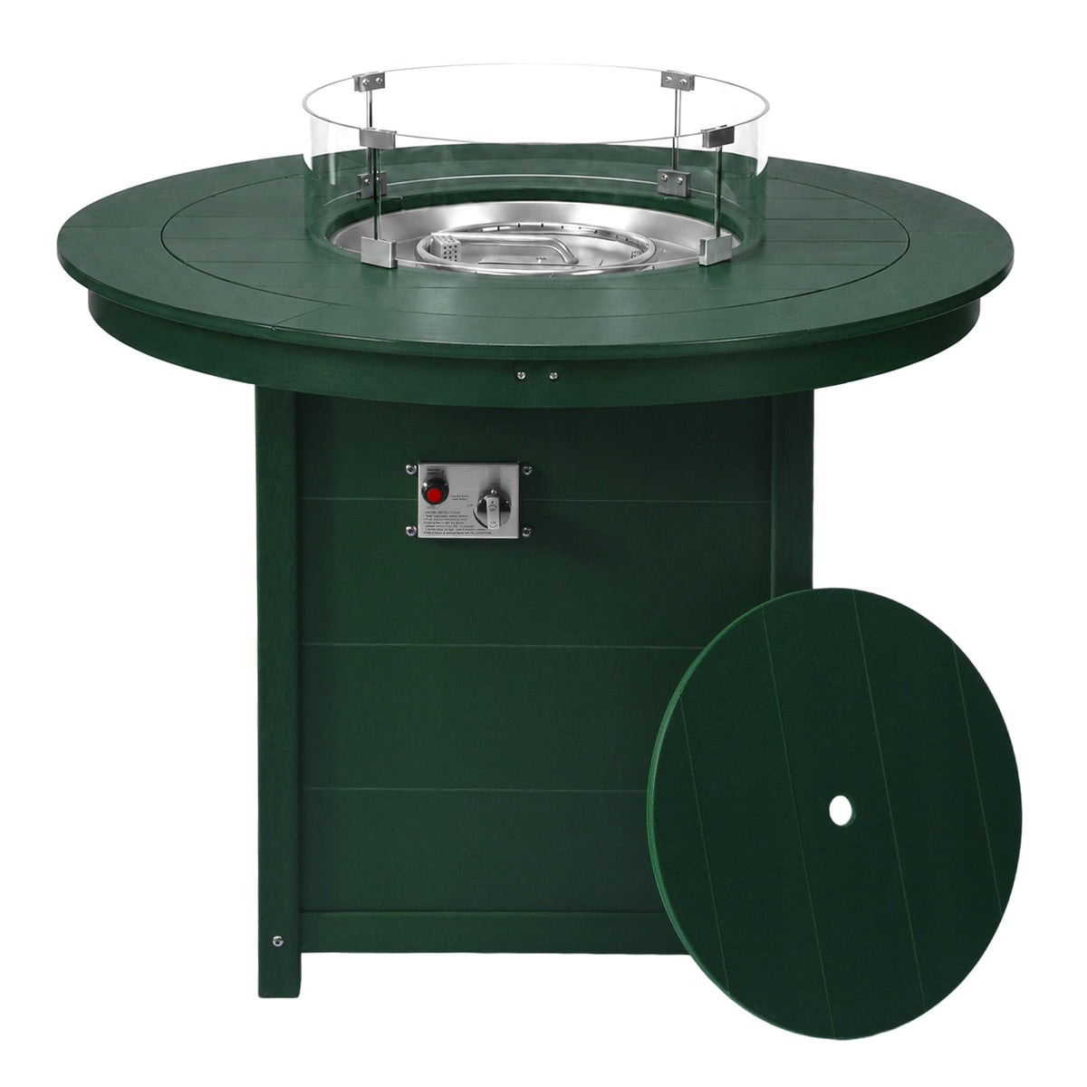 Sol 47" Modern Outdoor Patio Propane Round Counter Height Fire Pit Table