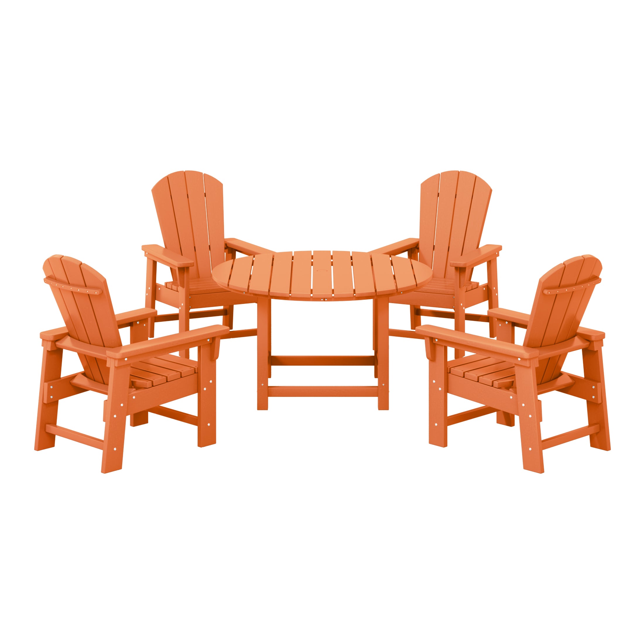 Paradise Kids 5-Piece HDPE Outdoor Patio Round Dining Table and Chairs Set