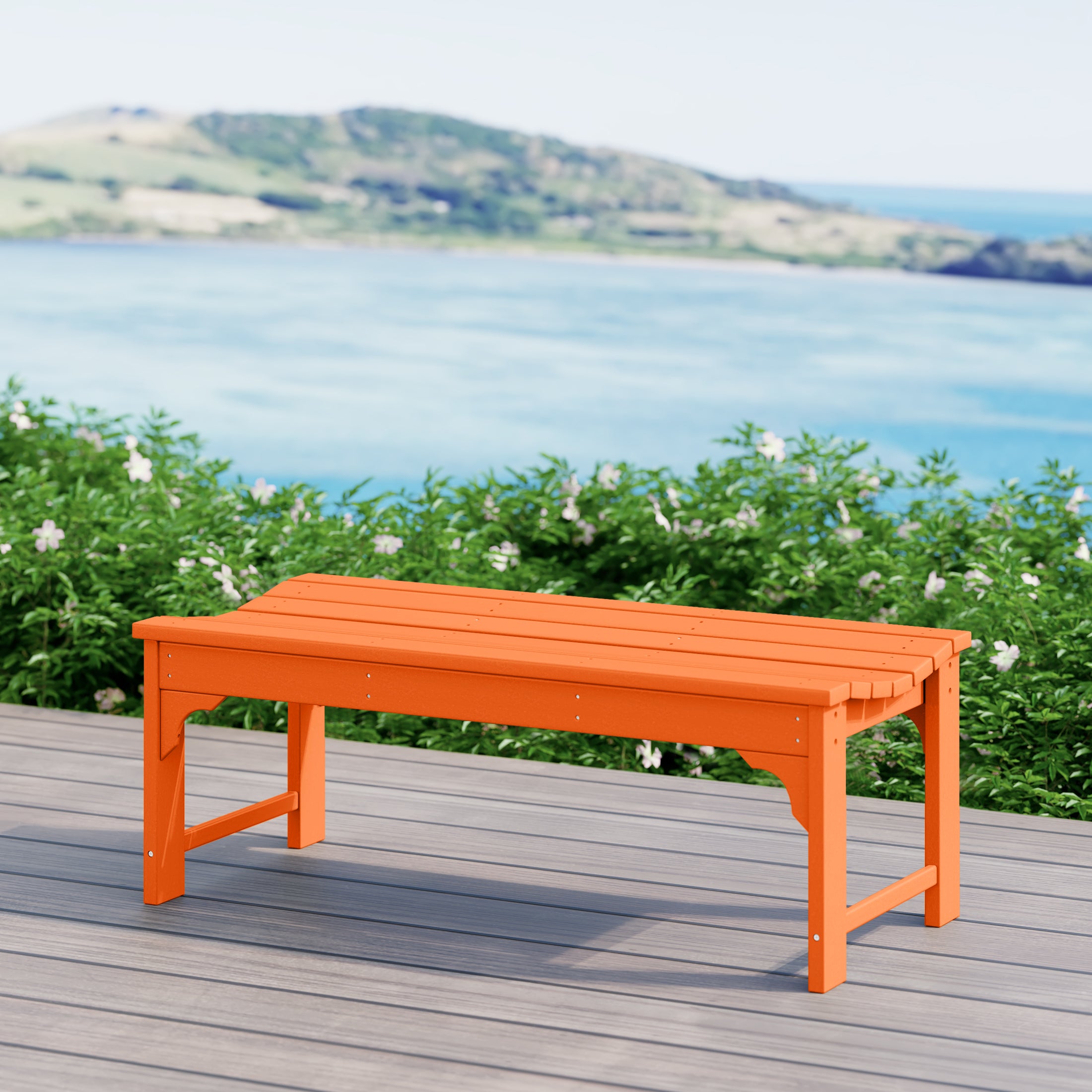 Paradise Westintrends 48" length backless Poly Westin Trendsod Outdoor / Garden bench