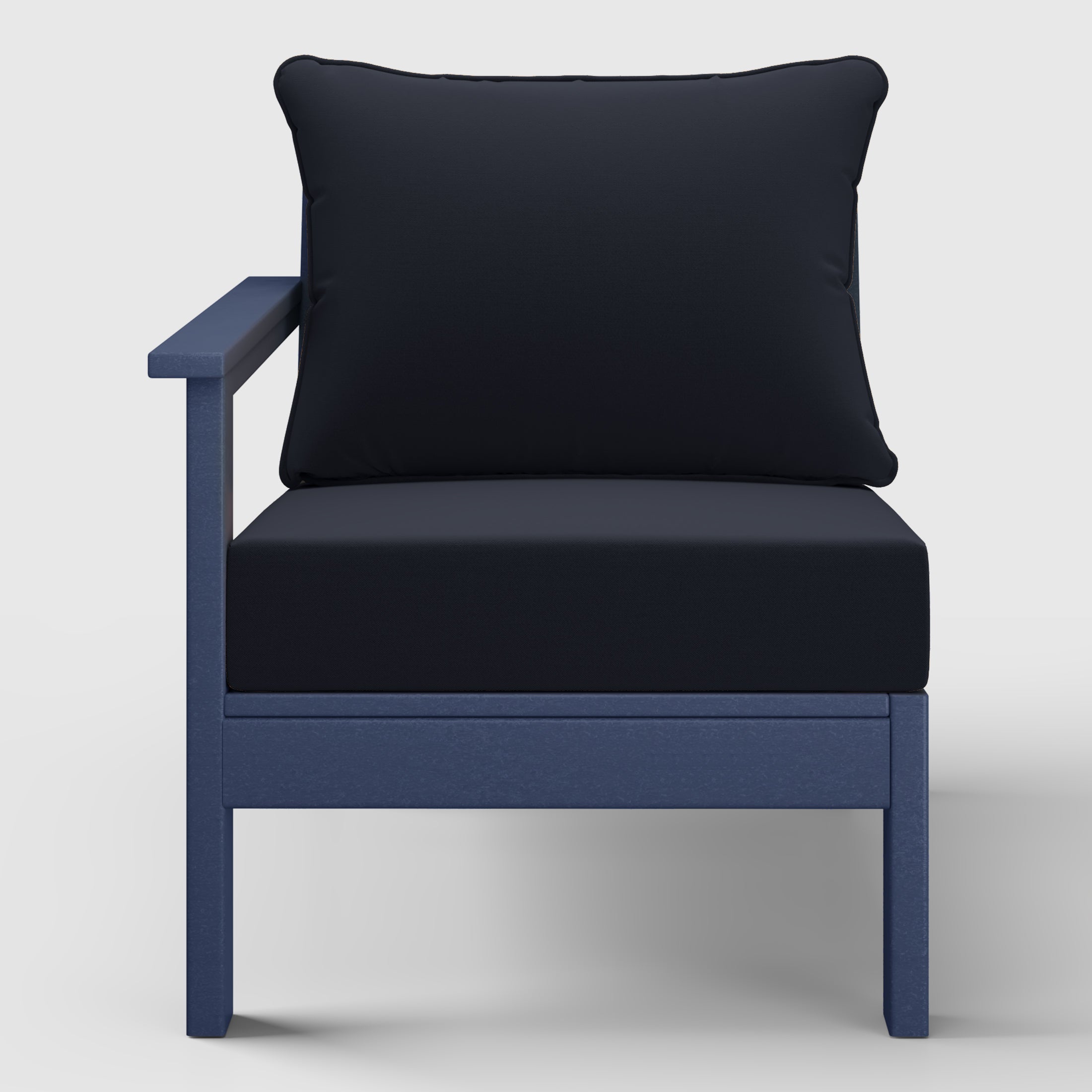 Portsmouth Outdoor Patio HDPE Left Arm Sectional Corner Club Chair with Patio Cushions