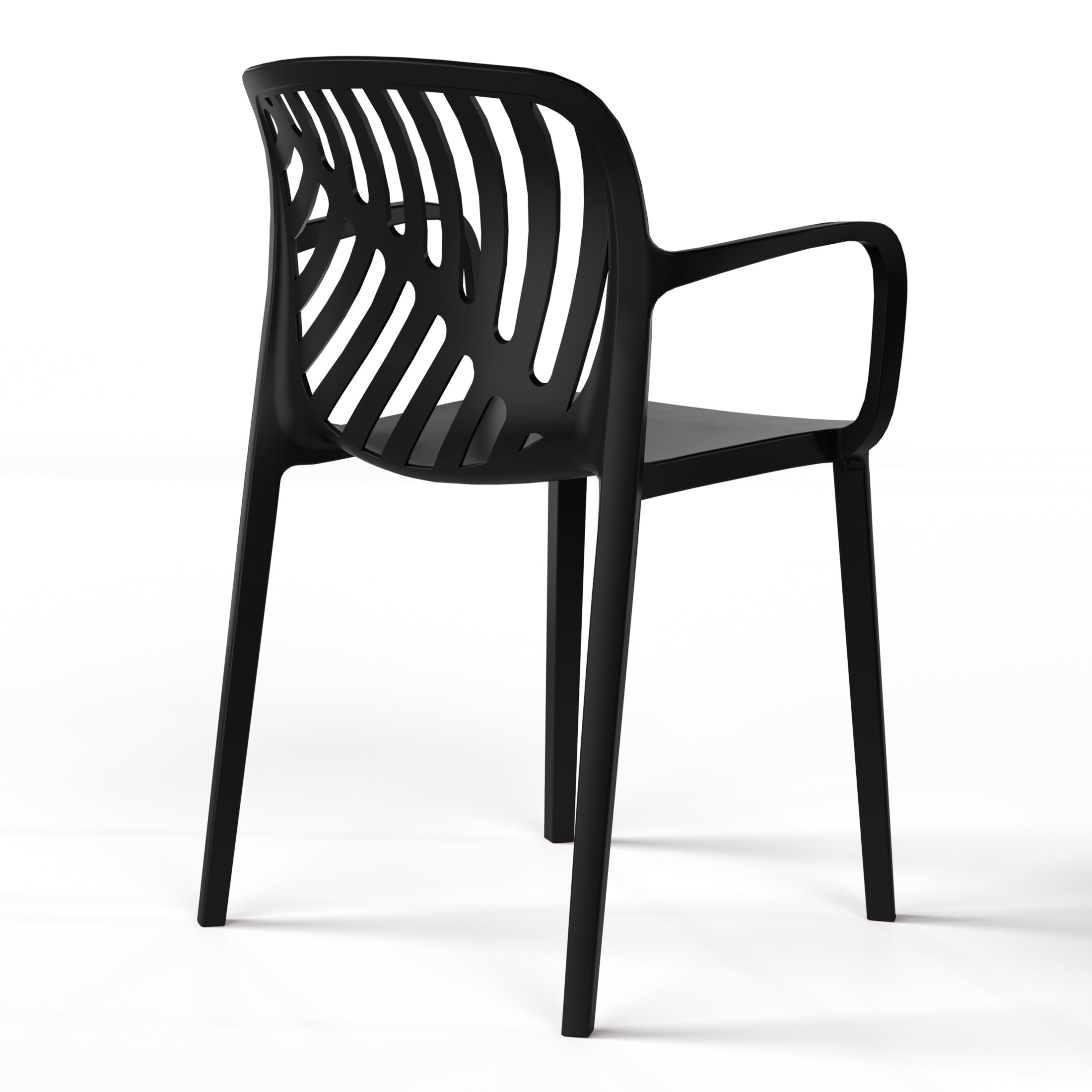 Sunshine Outdoor Modern Stackable Patio Dining Armchairs (Set of 2)
