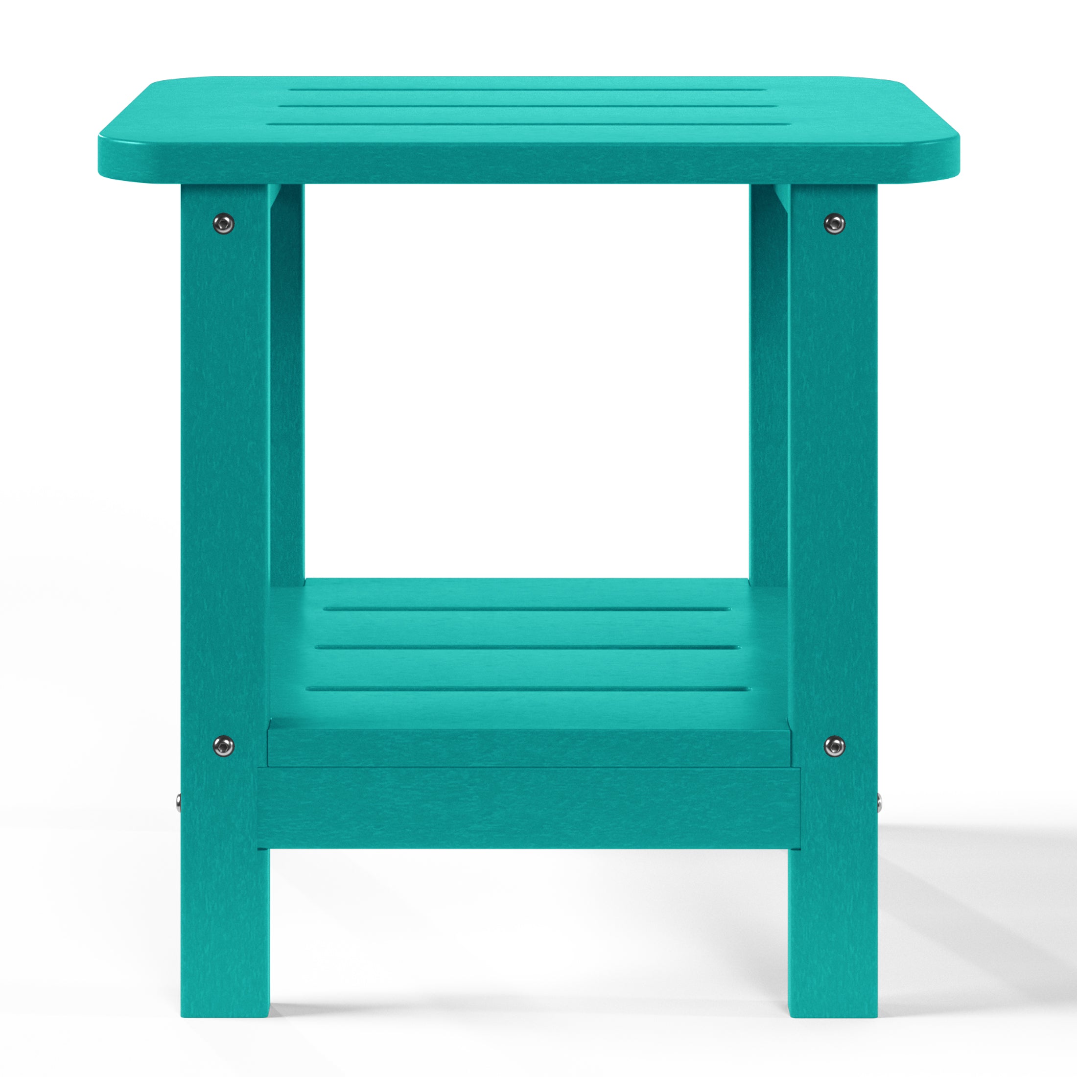 Lago 2-Tier Outdoor HDPE Modern Adirondack Square Patio Side Table