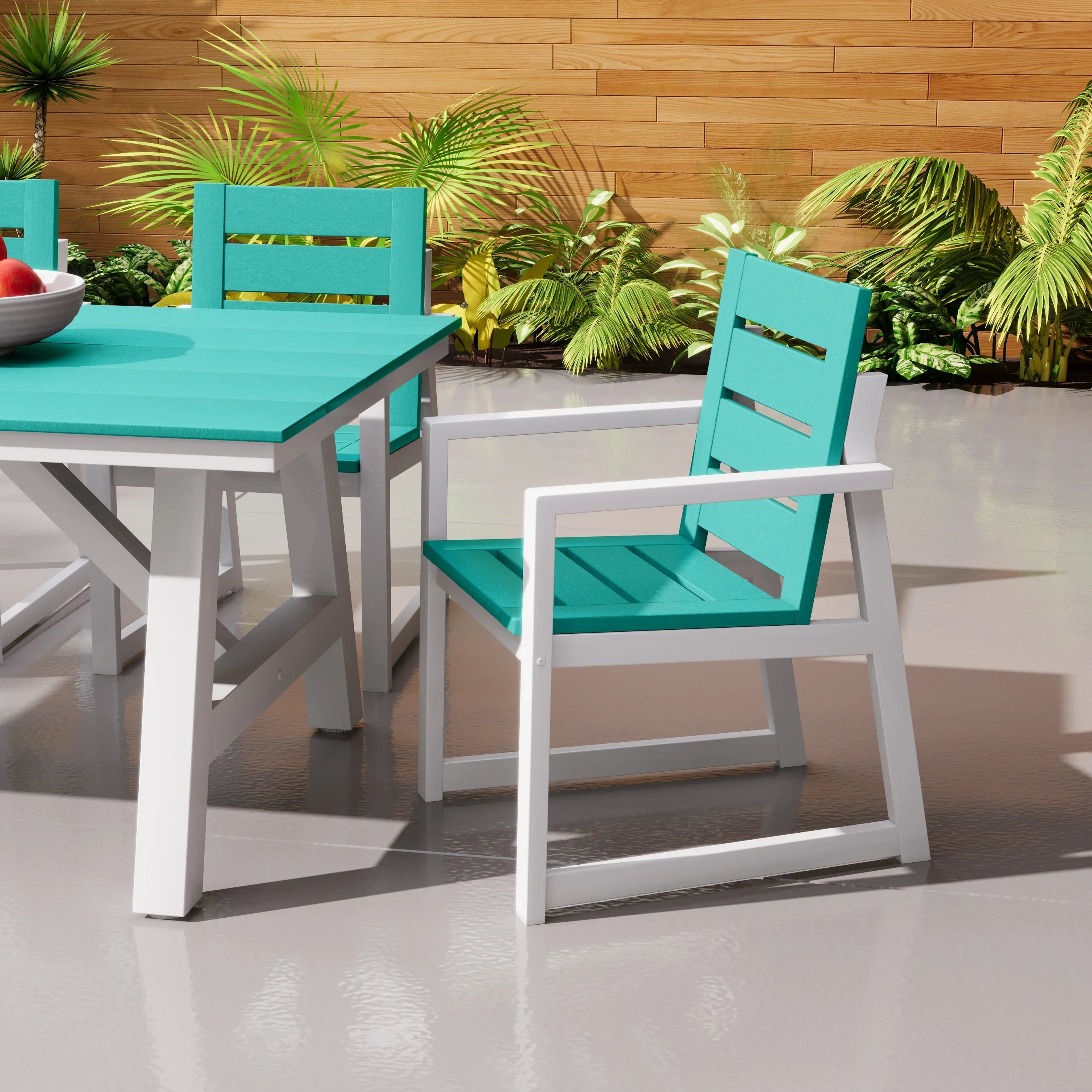 Stinson HDPE Outdoor Patio Dining Arm Chair