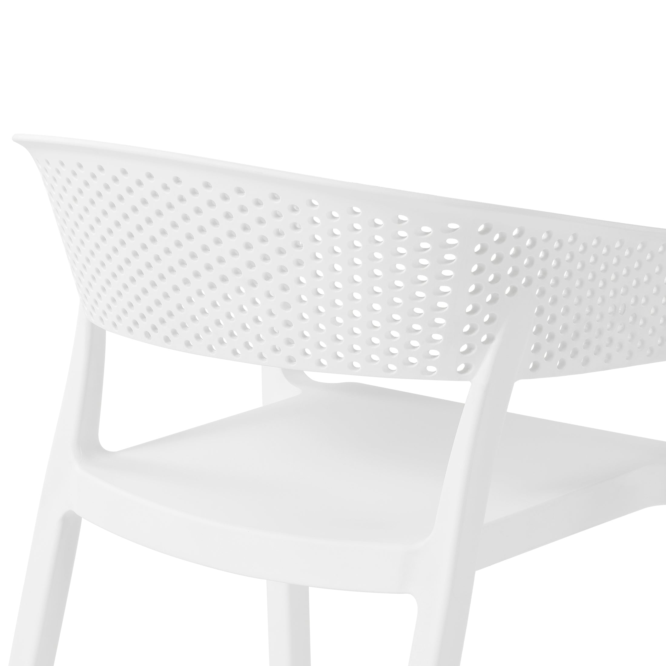 Sunshine Outdoor Modern Stackable Plastic Resin Patio Dining Armchair (Set of 2)