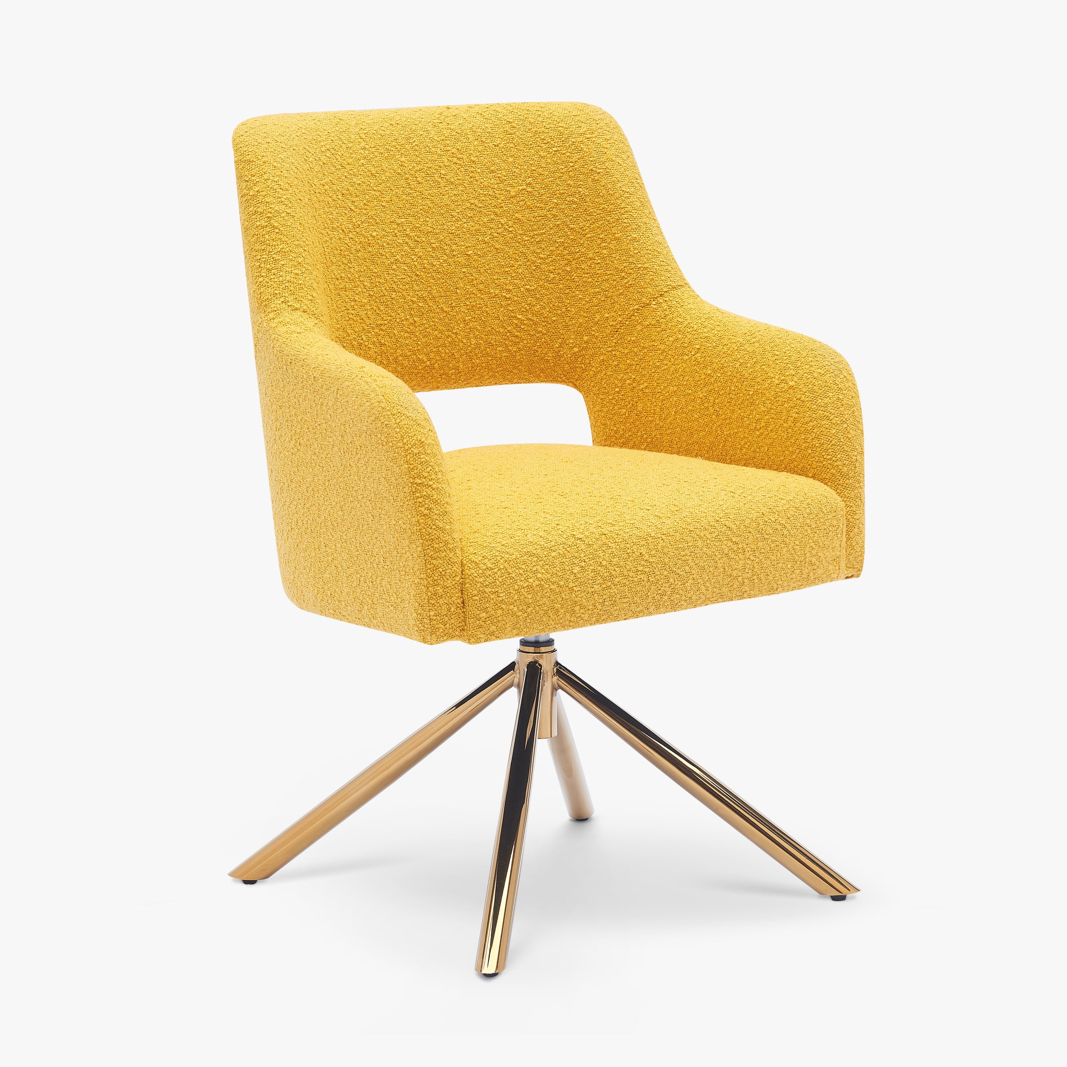 Amélie Mid-Century Modern Wide Boucle Swivel Vanity Chair