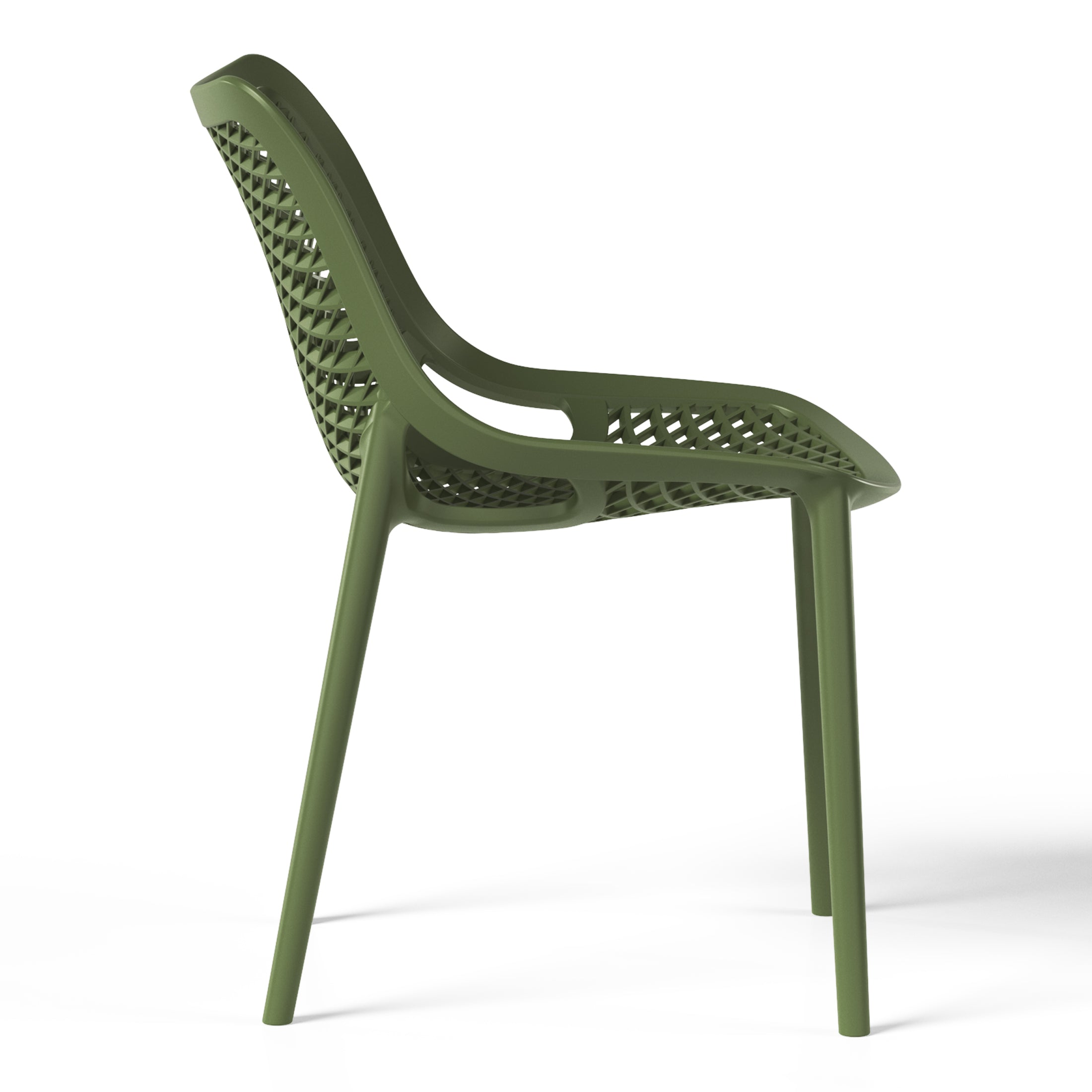 Sunshine Outdoor Stackable Modern Plastic Dining Chairs (Set of 2