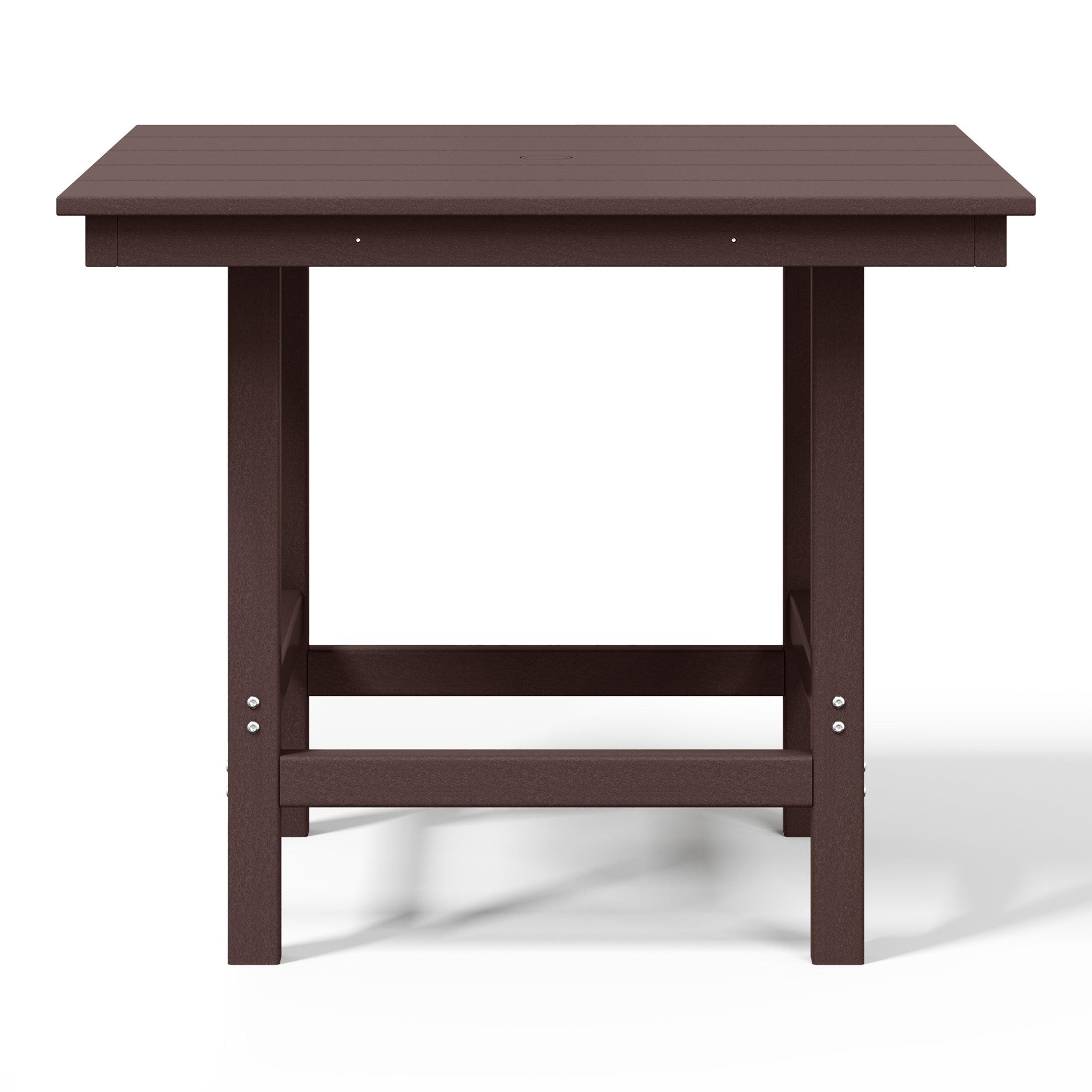 Palms Outdoor HDPE 36" Square Patio Dining Table with Umbrella Hole