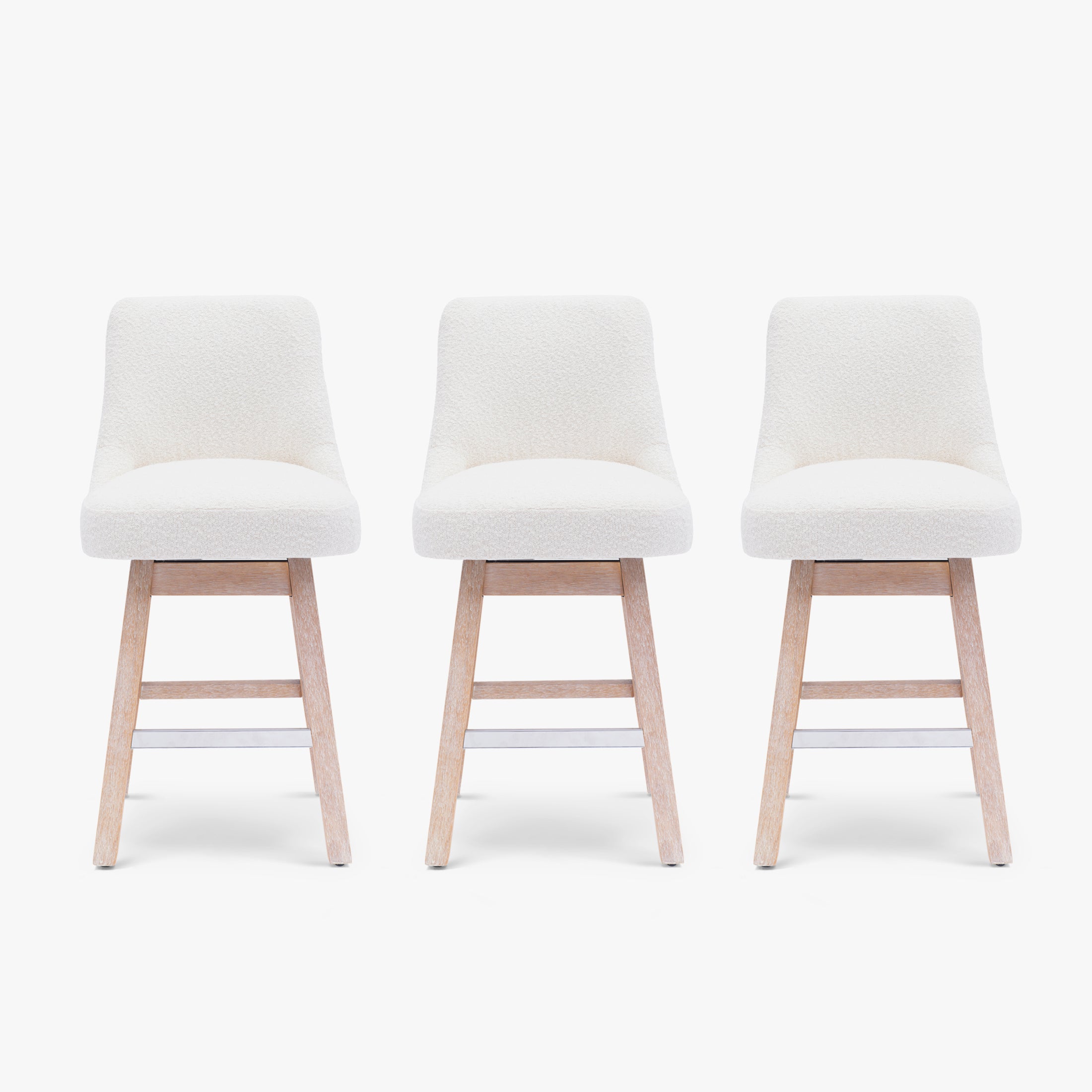 Amélie 26" Upholstered Swivel Counter Height Bar Stools (Set of 3)