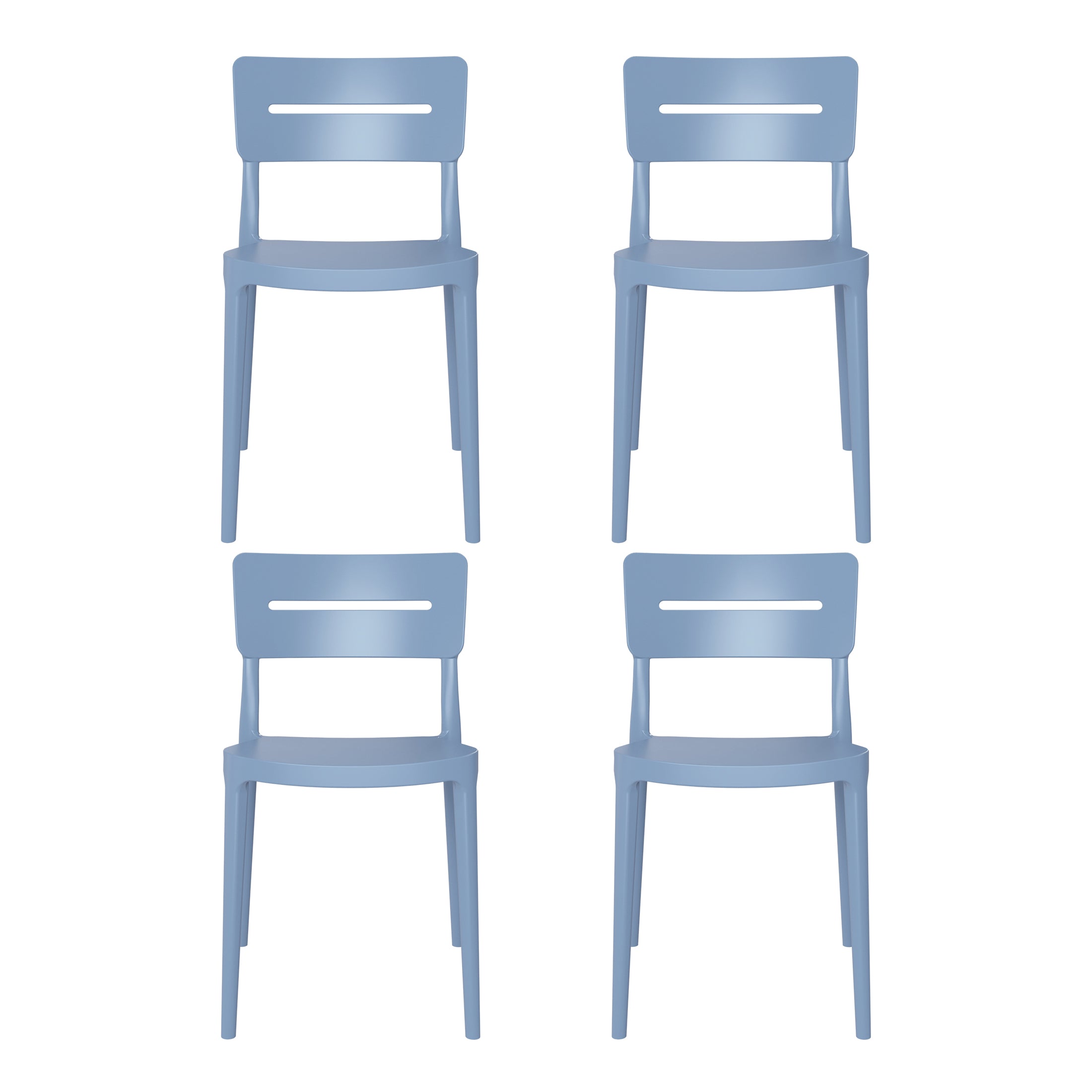 Sunshine Outdoor Modern Stackable Plastic Patio Dining Chairs (Set of 4)
