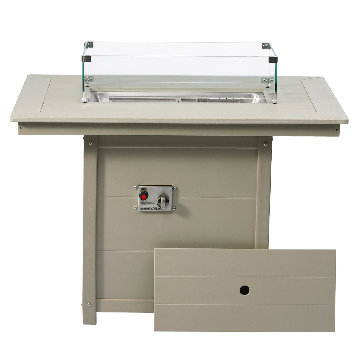Sol 46" Modern Outdoor Patio Gas Propane Rectangular Fire Pit Table