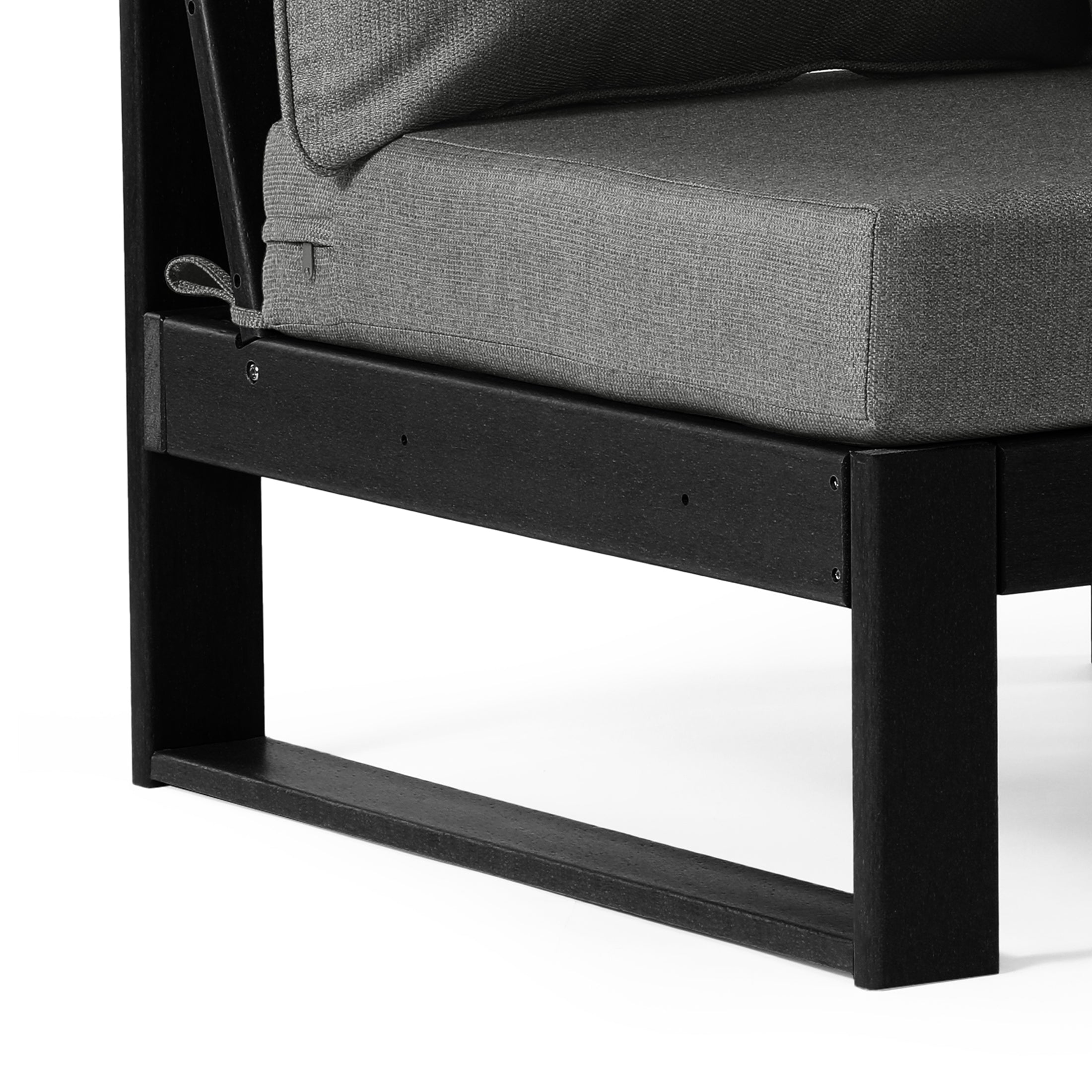 Rockaway Outdoor HDPE Sectional Armless Chair with Water-Proof Patio Cushions