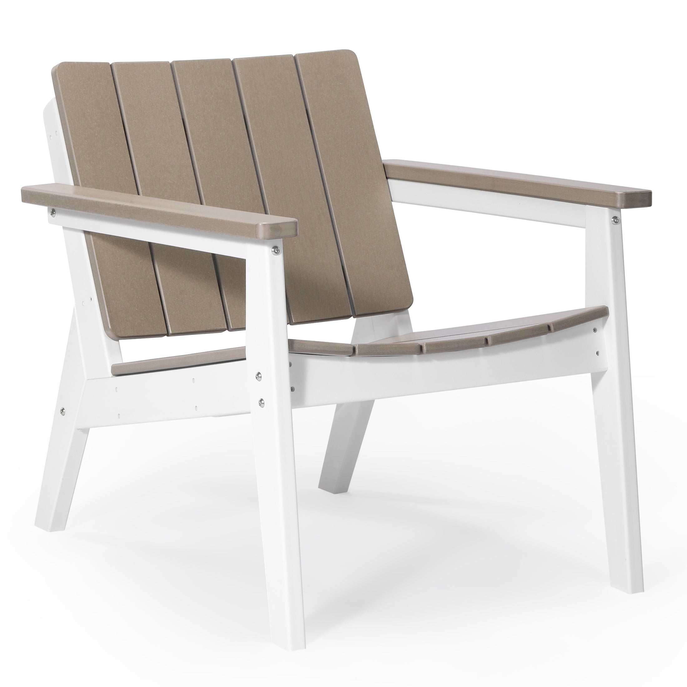 Seaside 3-Piece Outdoor HDPE Conversation Set with Deep Seating Chairs and Round Side Table