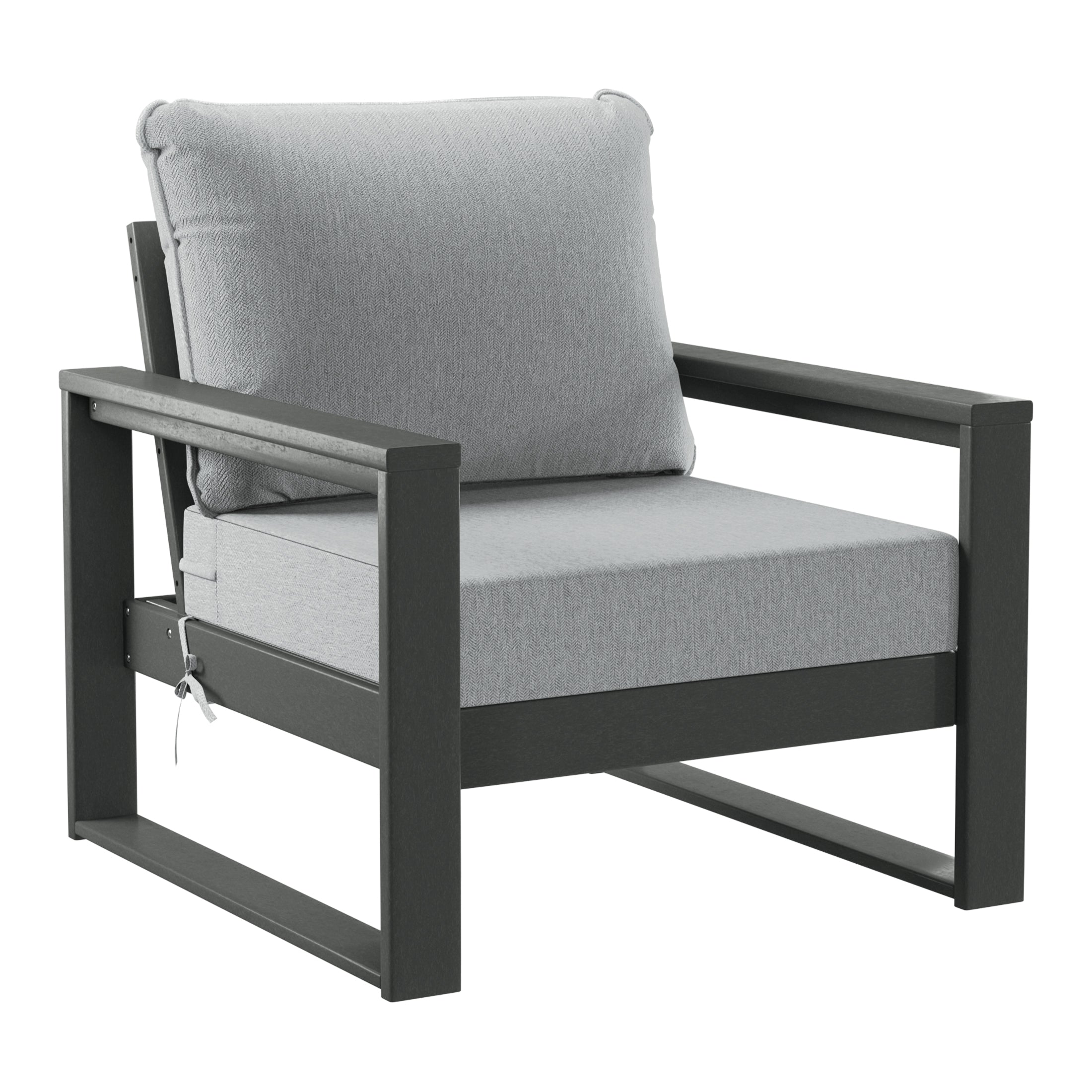 Rockaway Outdoor Modern 3-Piece HDPE Patio Sofa Set with Side Table