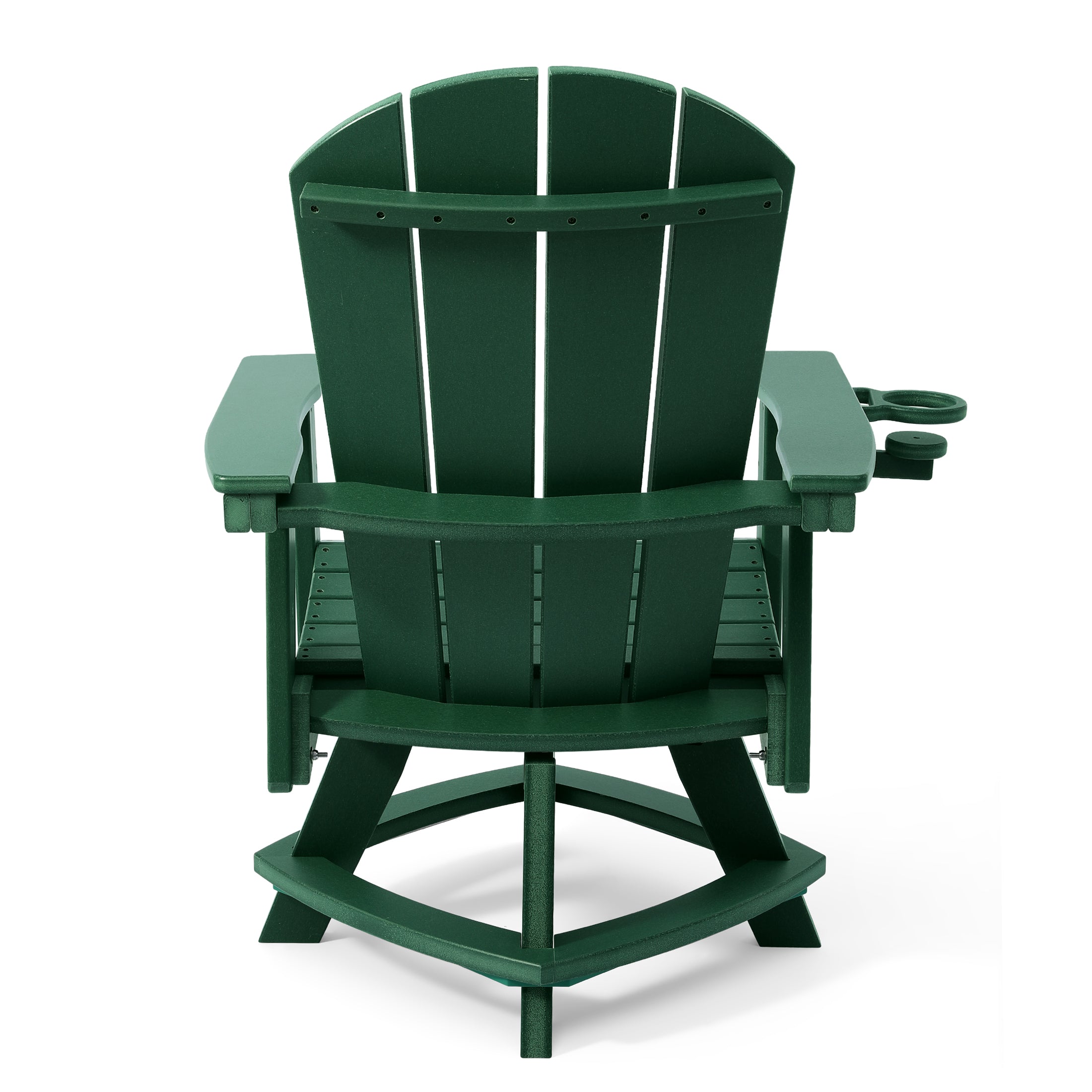 Paradise Outdoor HDPE Swivel Adirondack Patio Dining Chair With Cup Holder