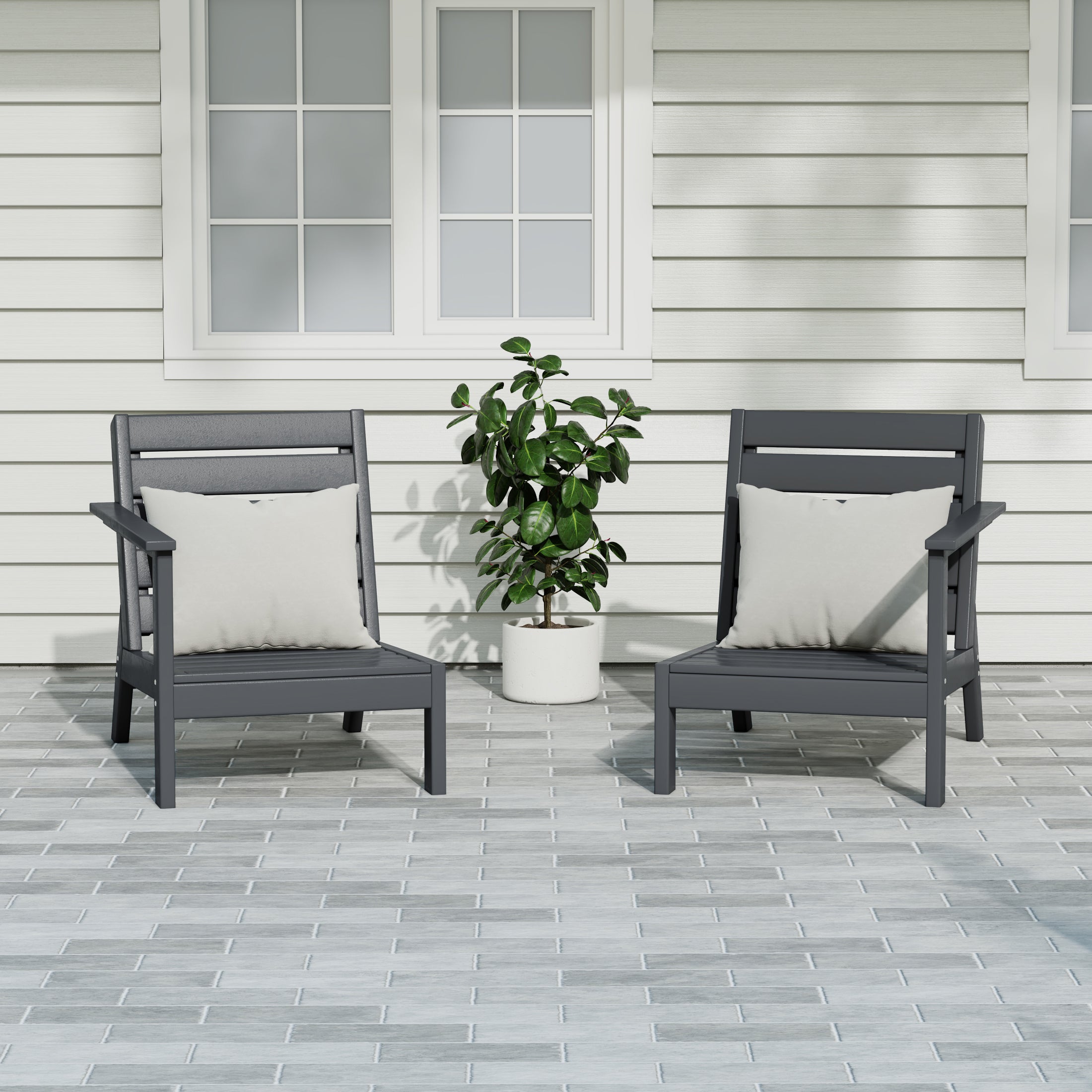 Portsmouth Outdoor Patio HDPE Deep Seating Sectional Loveseat