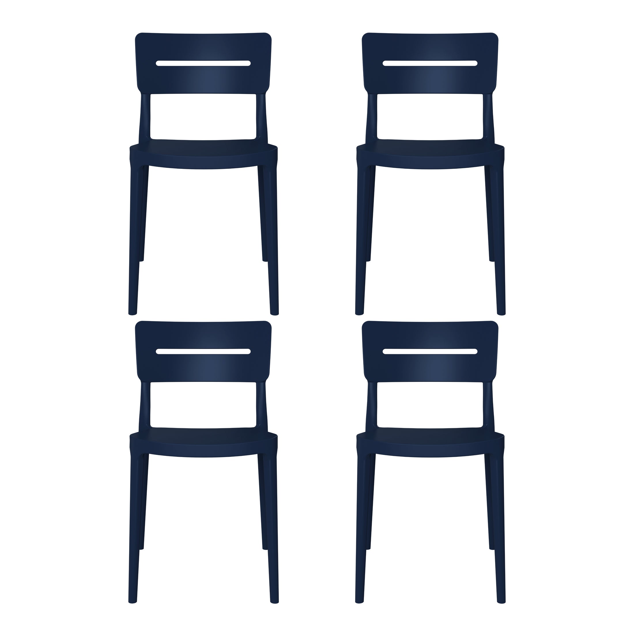 Sunshine Outdoor Modern Stackable Plastic Patio Dining Chairs (Set of 4)