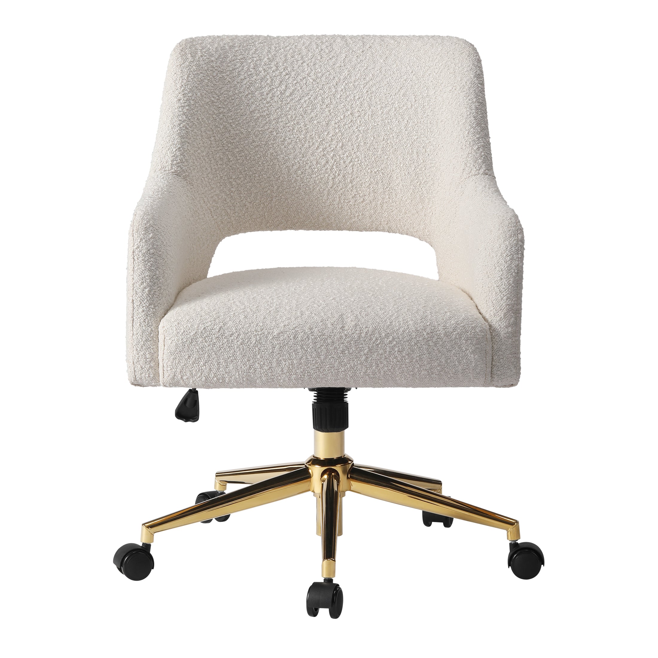 Amélie Modern Adjustable Height and Swivel Vanity Chair with Wheels