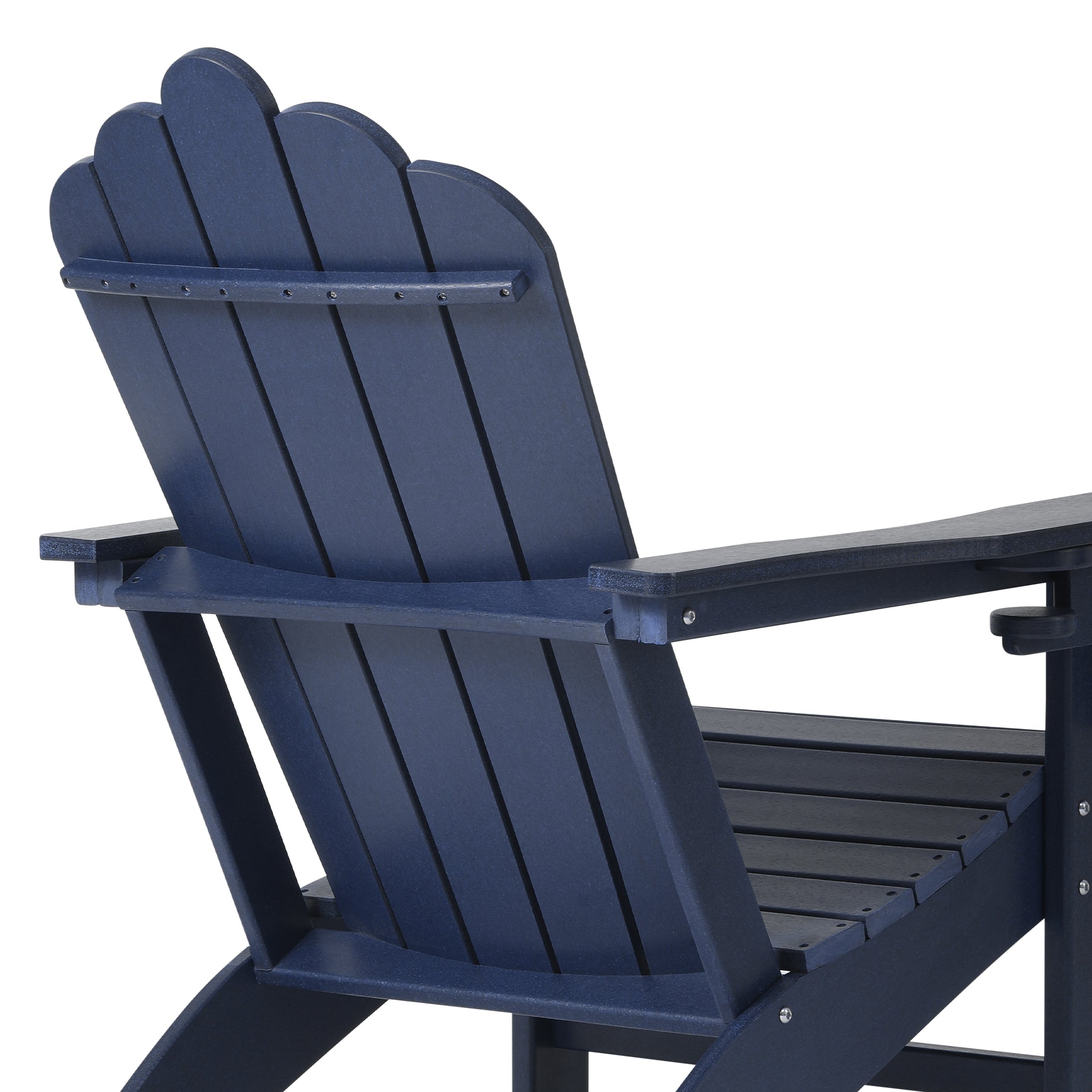 Lakeview Outdoor Patio HDPE Adirondack Chairs With Cup Holders (Set of 8)
