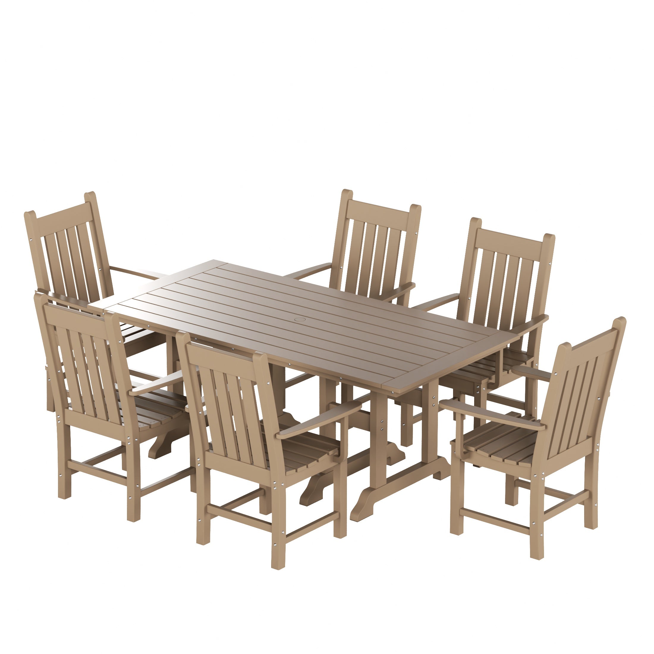 Paradise 7 Piece Outdoor Patio Dining Set Outdoor Table and Armchair Set