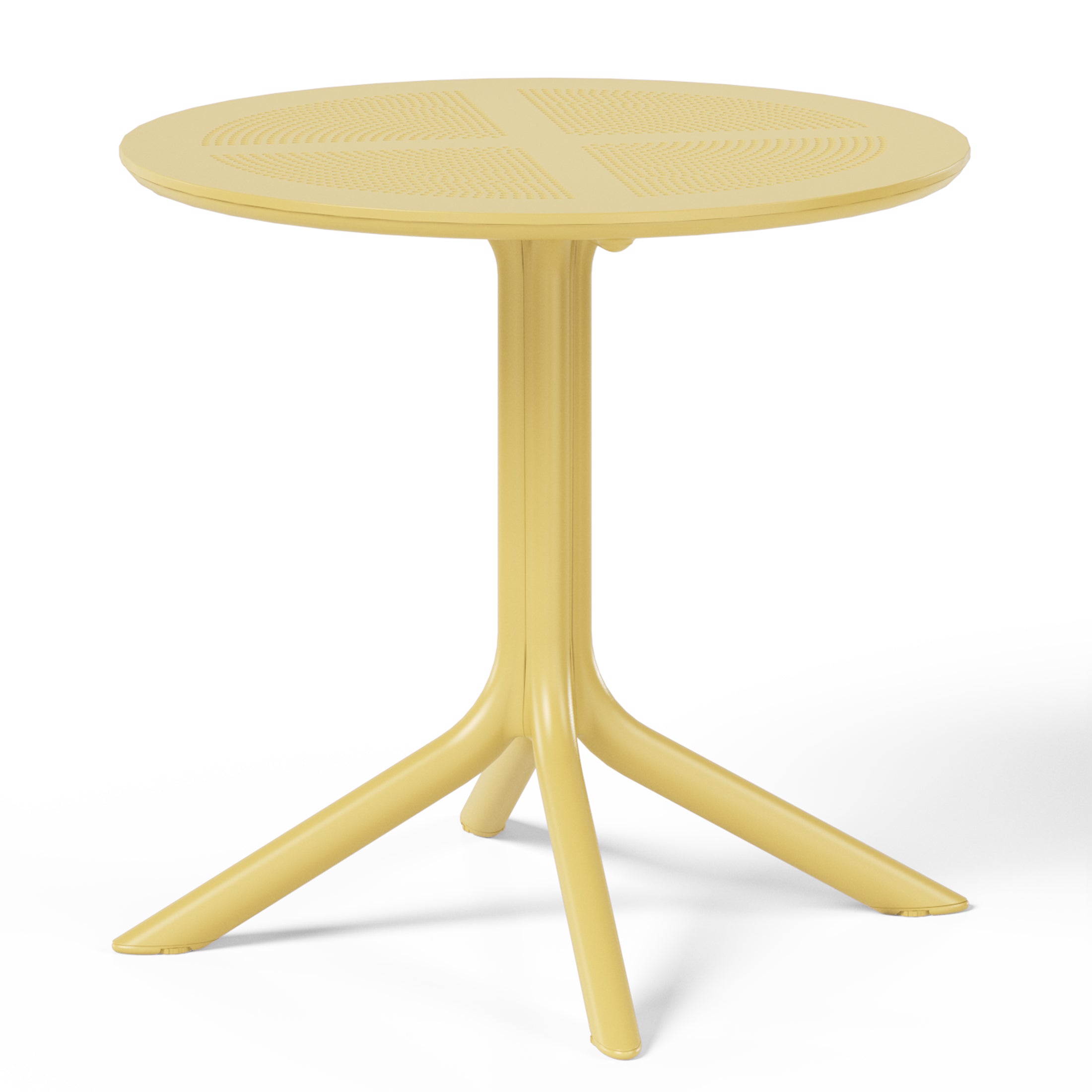 Sunshine Modern 5-Piece Resin Round Patio Dining Table Set with Stackable Patio Dining Chairs