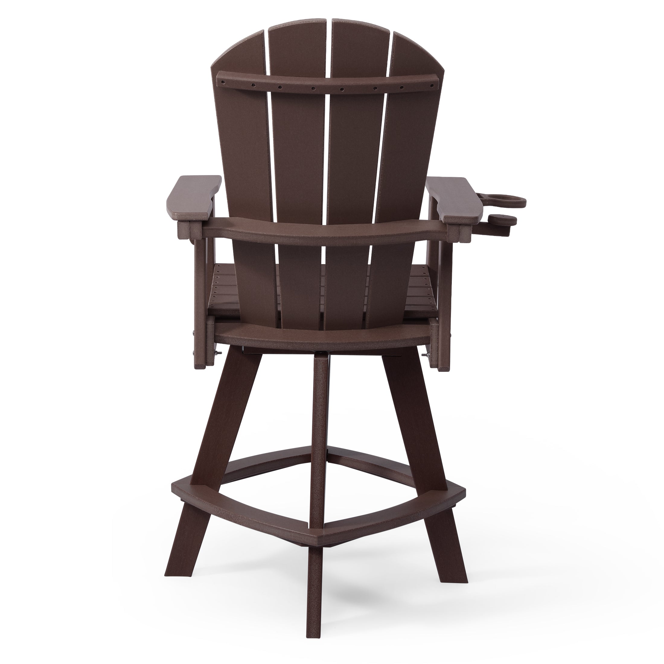 Paradise Outdoor HDPE Swivel Adirondack Bar Height Chair With Cup Holder