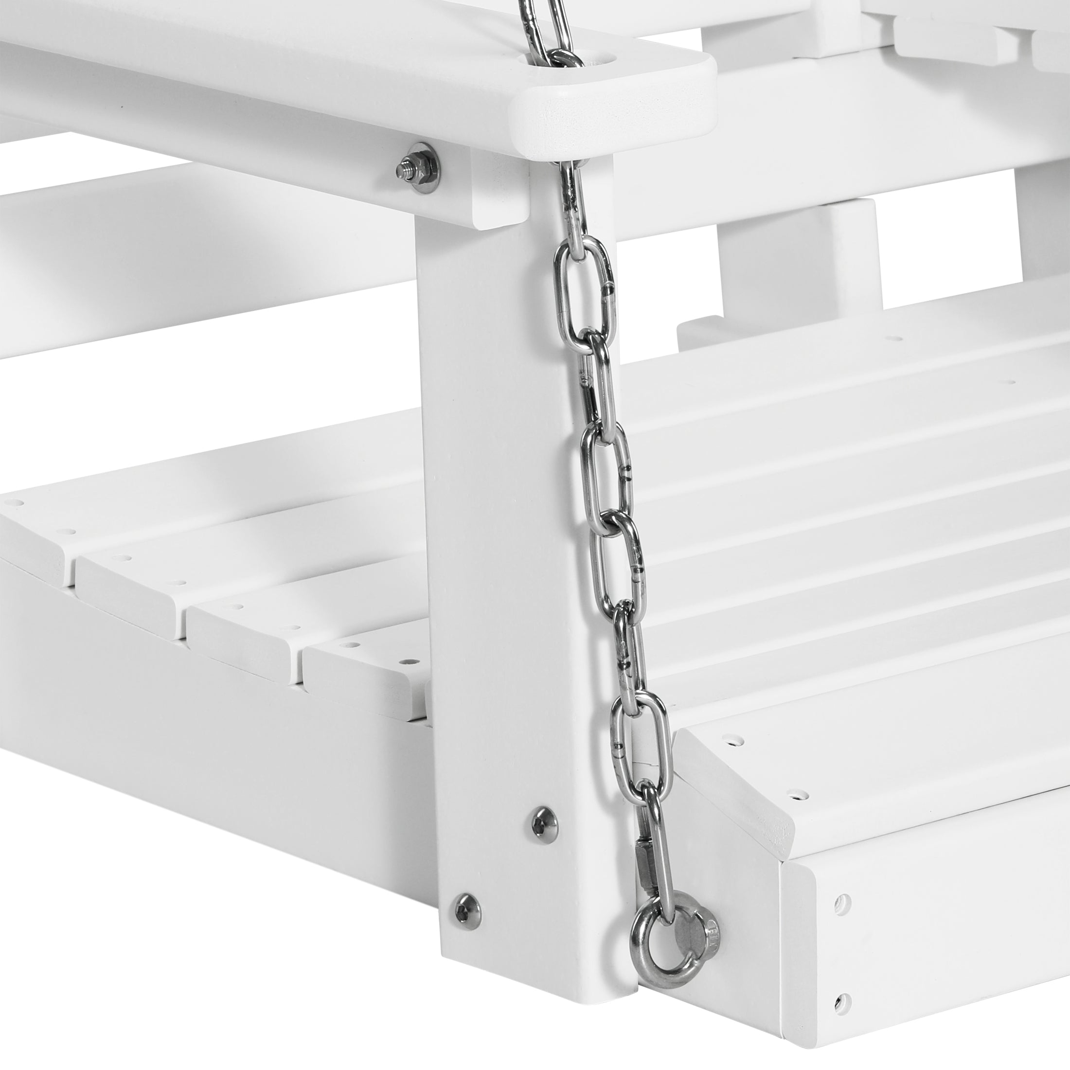 Charleston Outdoor HDPE 54" Front Hanging Porch Swing Bench With Cupholders