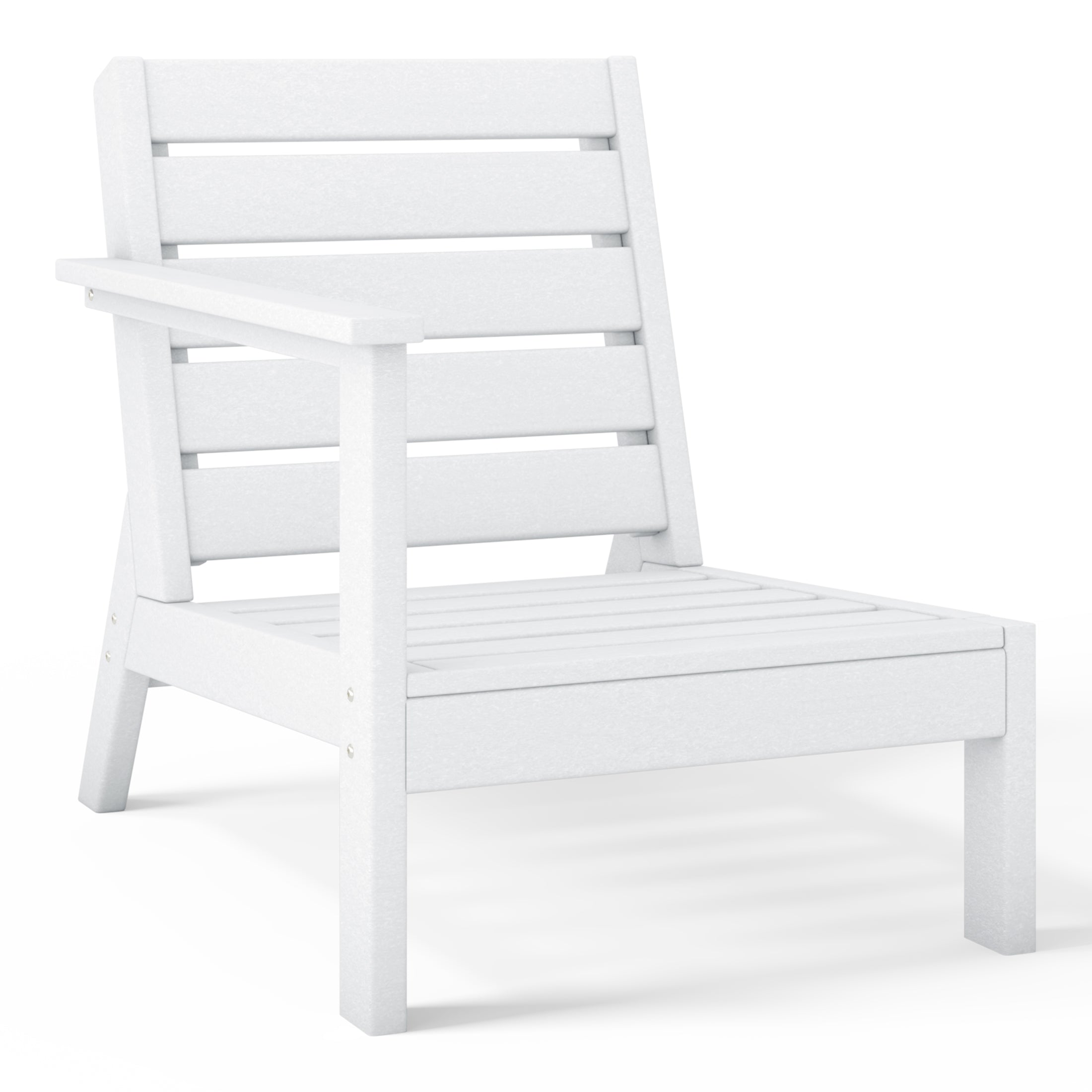 Portsmouth Outdoor Patio HDPE Left Arm Sectional Corner Club Chair with Patio Cushions